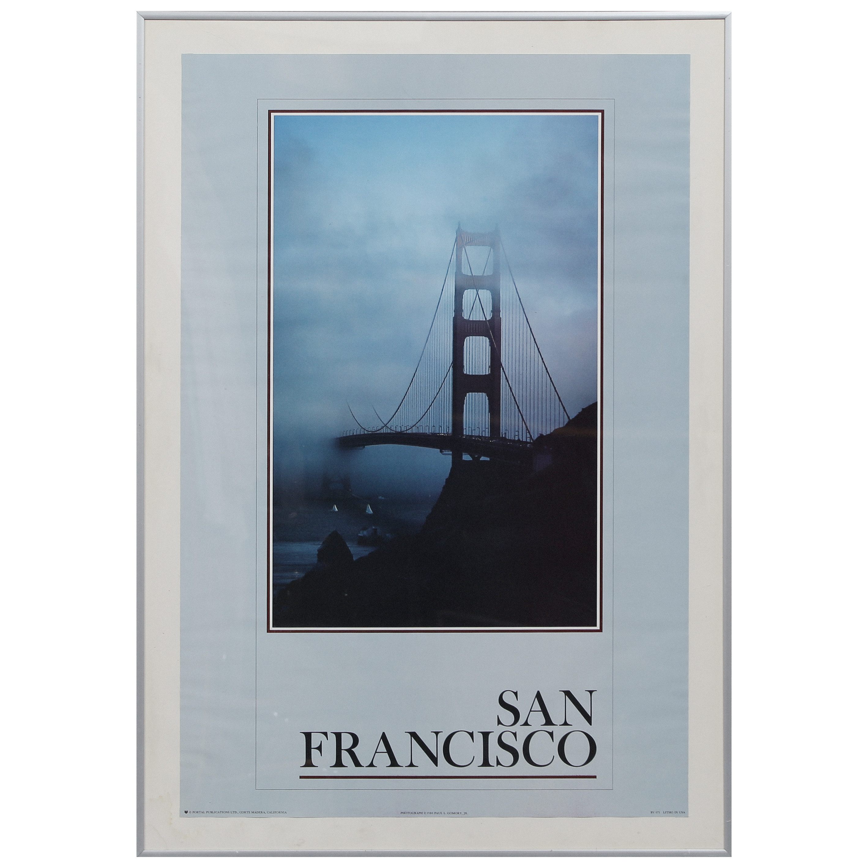 AFFISCH "SAN FRANSISCO" INGLASAD. PORTAL PUBLICATIONS LTD. CORTE MADERA, CALIFORNIA. PHOTOGRAPH © 1980 PAUL L. GOMORY, JR BV 071 LITHO IN USA.