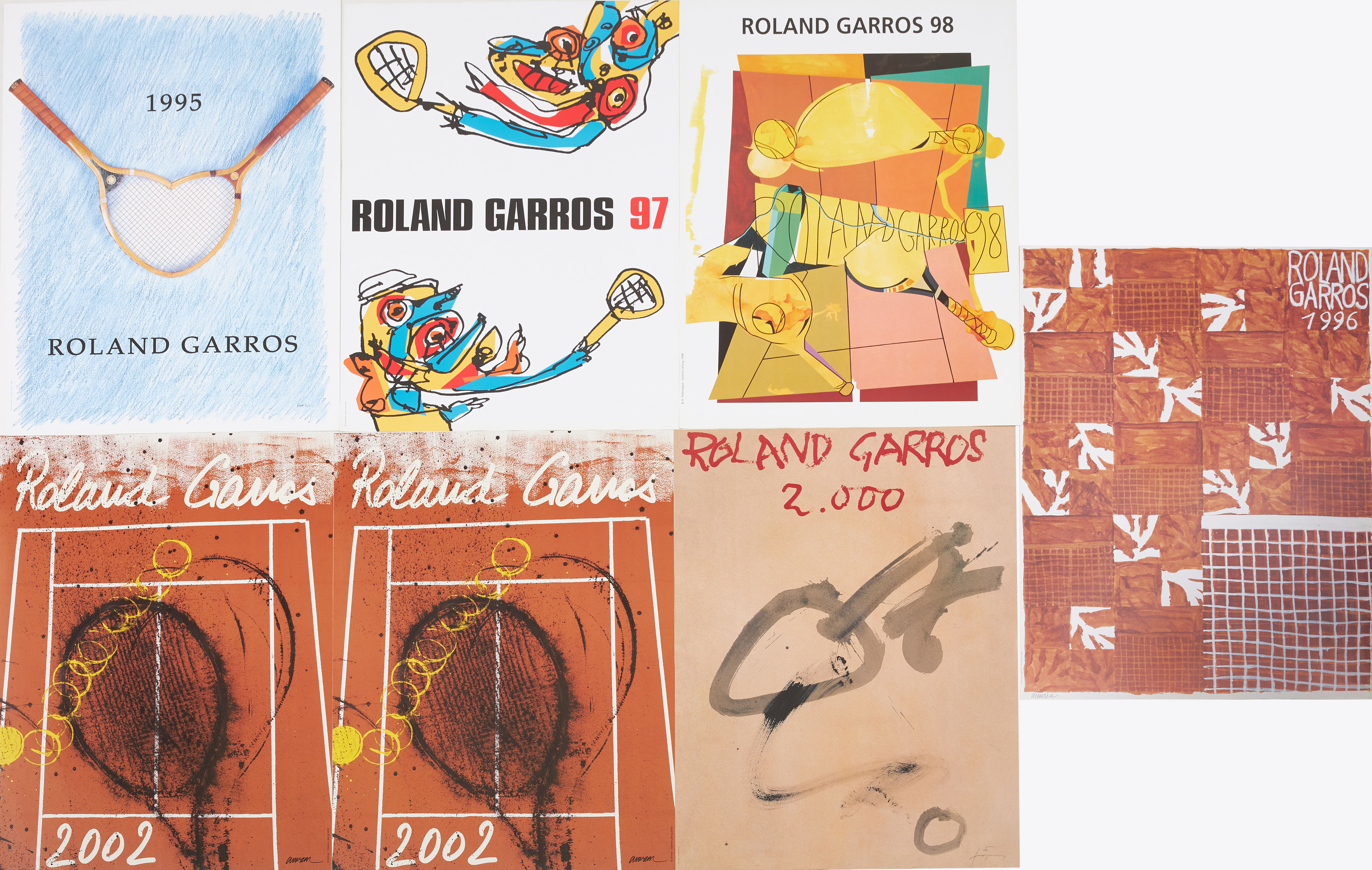 ROLAND GARROS. Utställningsaffischer, 7 st, Gallerie Lelong, 1980-90 tal.