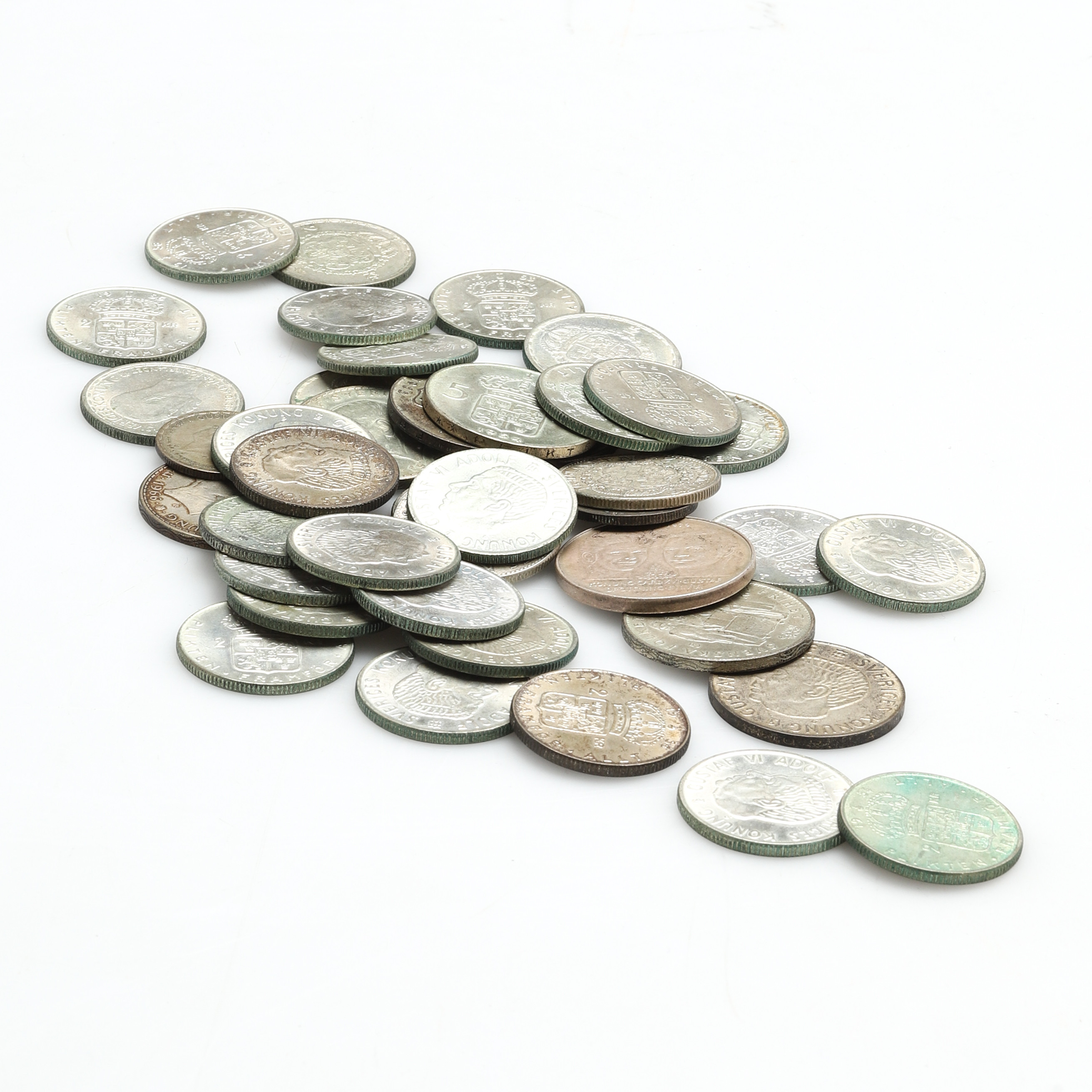 SVENSKA SILVERMYNT, 40-80% silver. Vikt 605 gram.