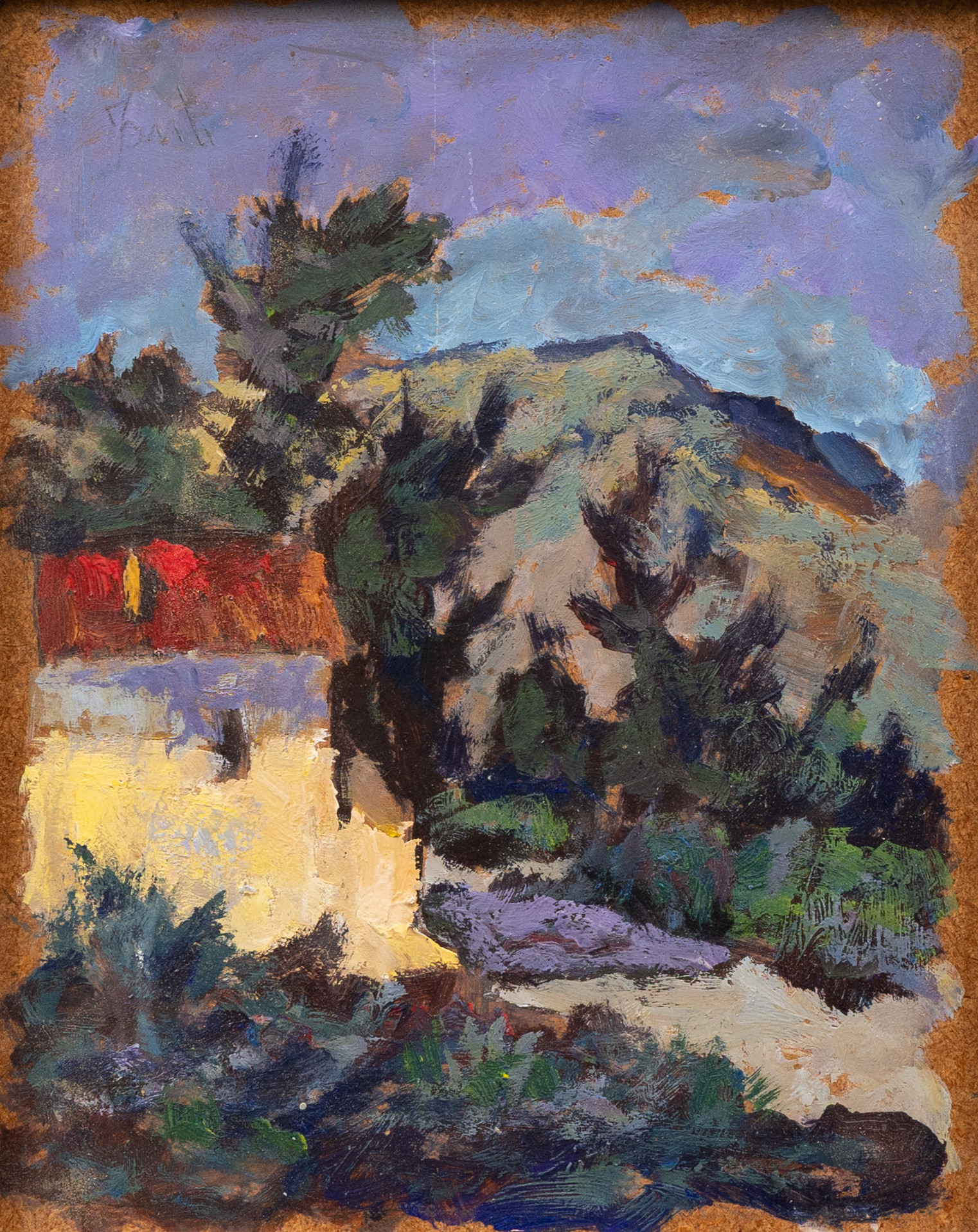 FANTI VINCENZO (ITALIEN, FÖDD 1929). Paesaggio, olja på pannå, signerad.