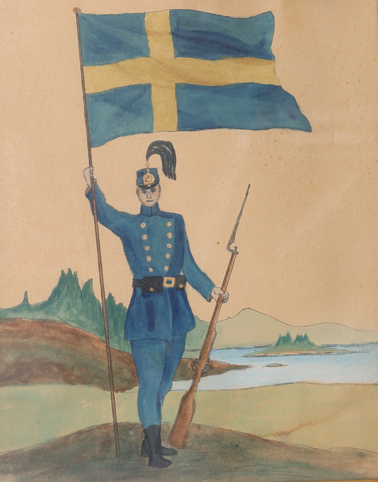 OIDENTIFIERAD KONSTNÄR. blandteknik på paper, signerad N. Nylén & daterad 1920 a tergo.