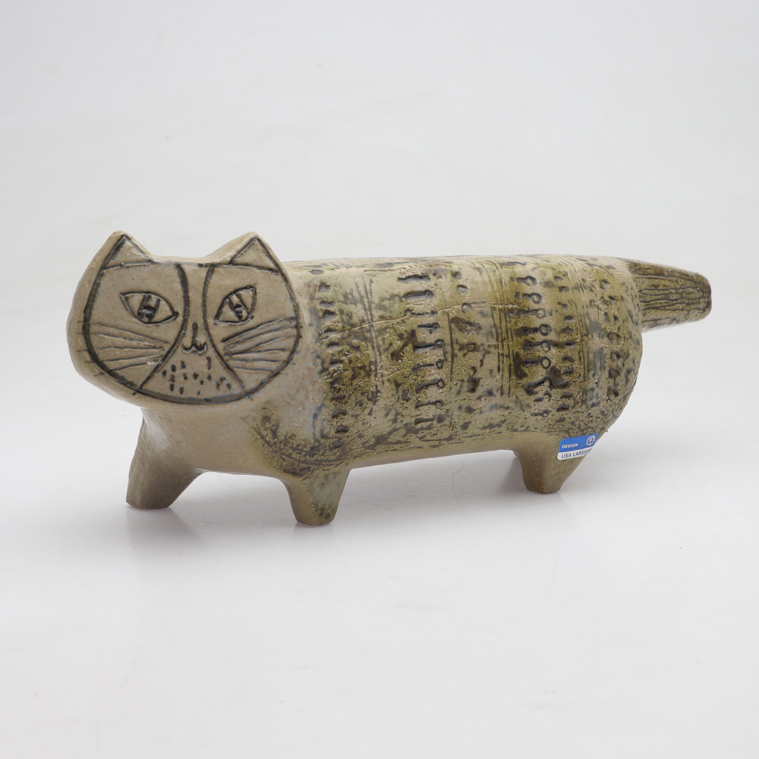 LISA LARSON. figurin, stengods, "Katt", ur serien Stora Zoo, Gustavsberg.