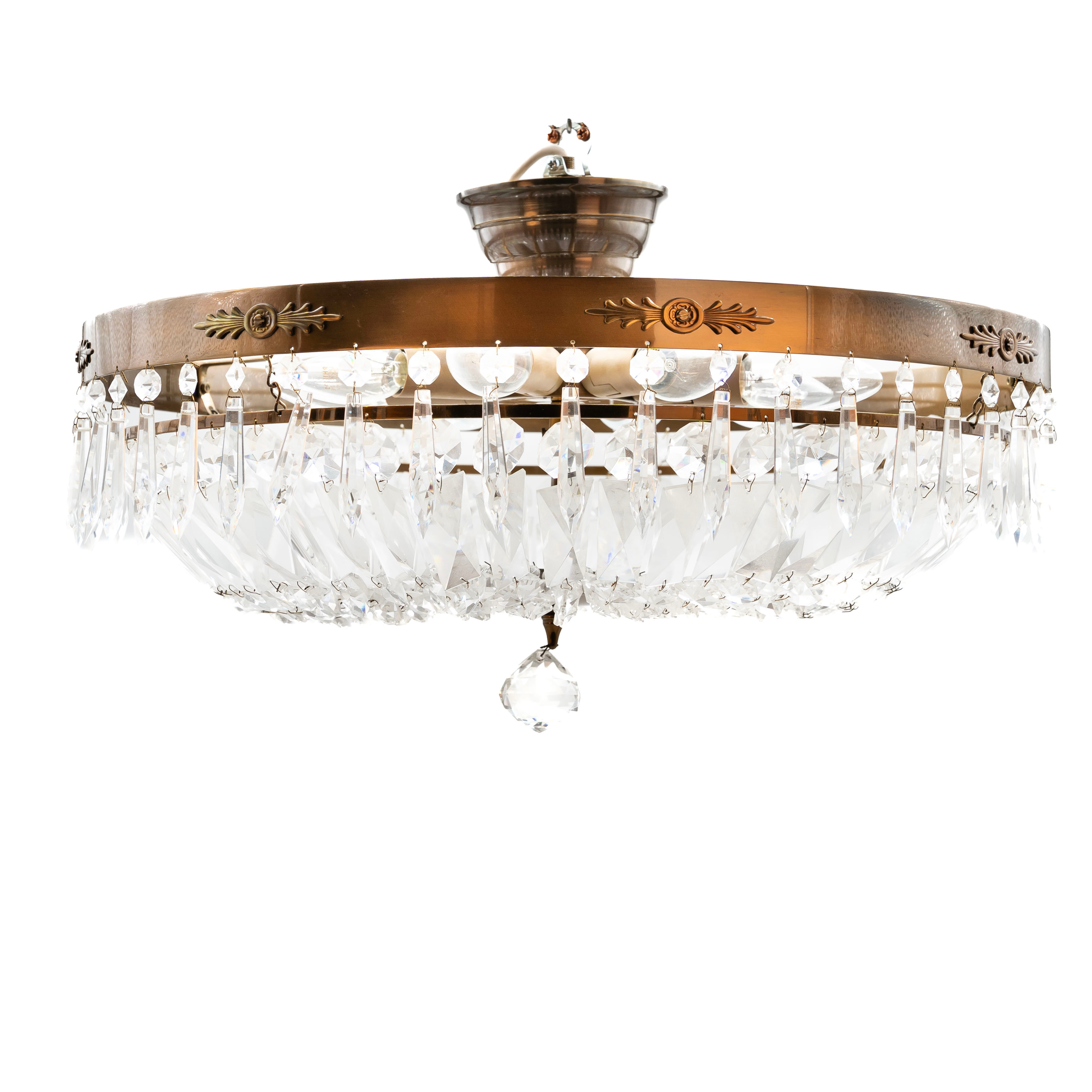 TAKLAMPA, Plafond med prismor, Metall, 7 ljuspunkter.