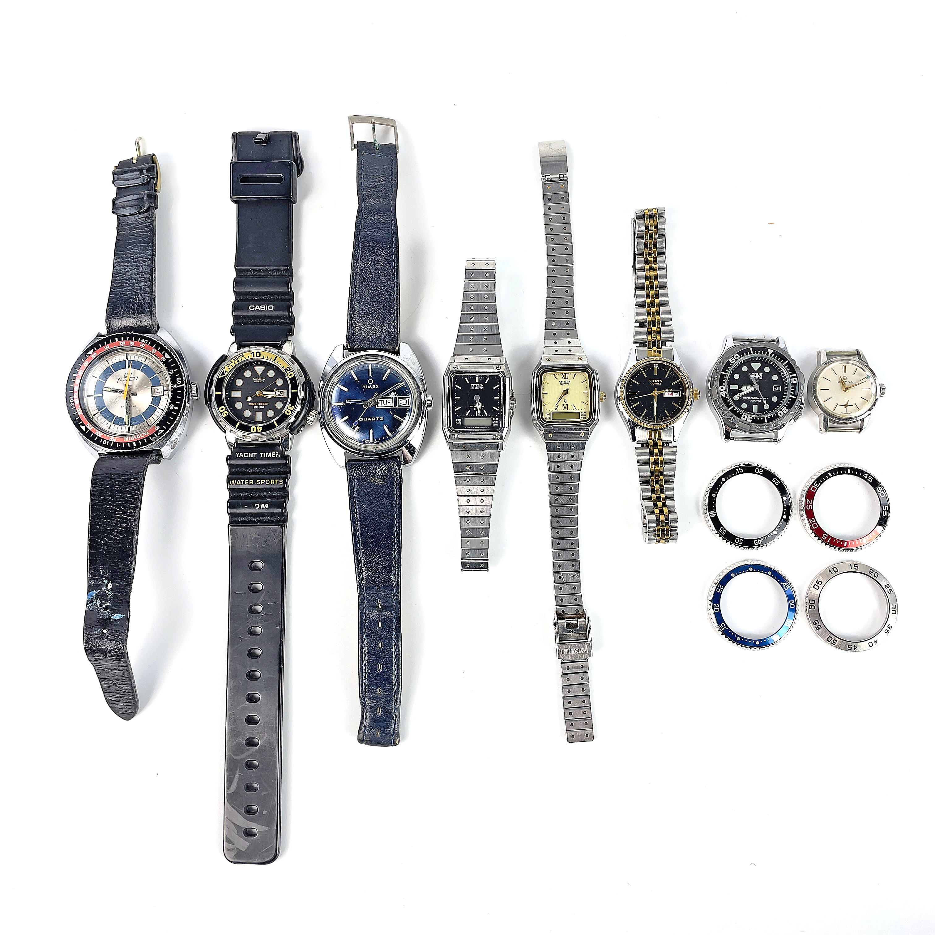 PARTI ARMBANDSUR, 8 st, bl a Neco, Casio, Timex, Citizen, Dimpax.