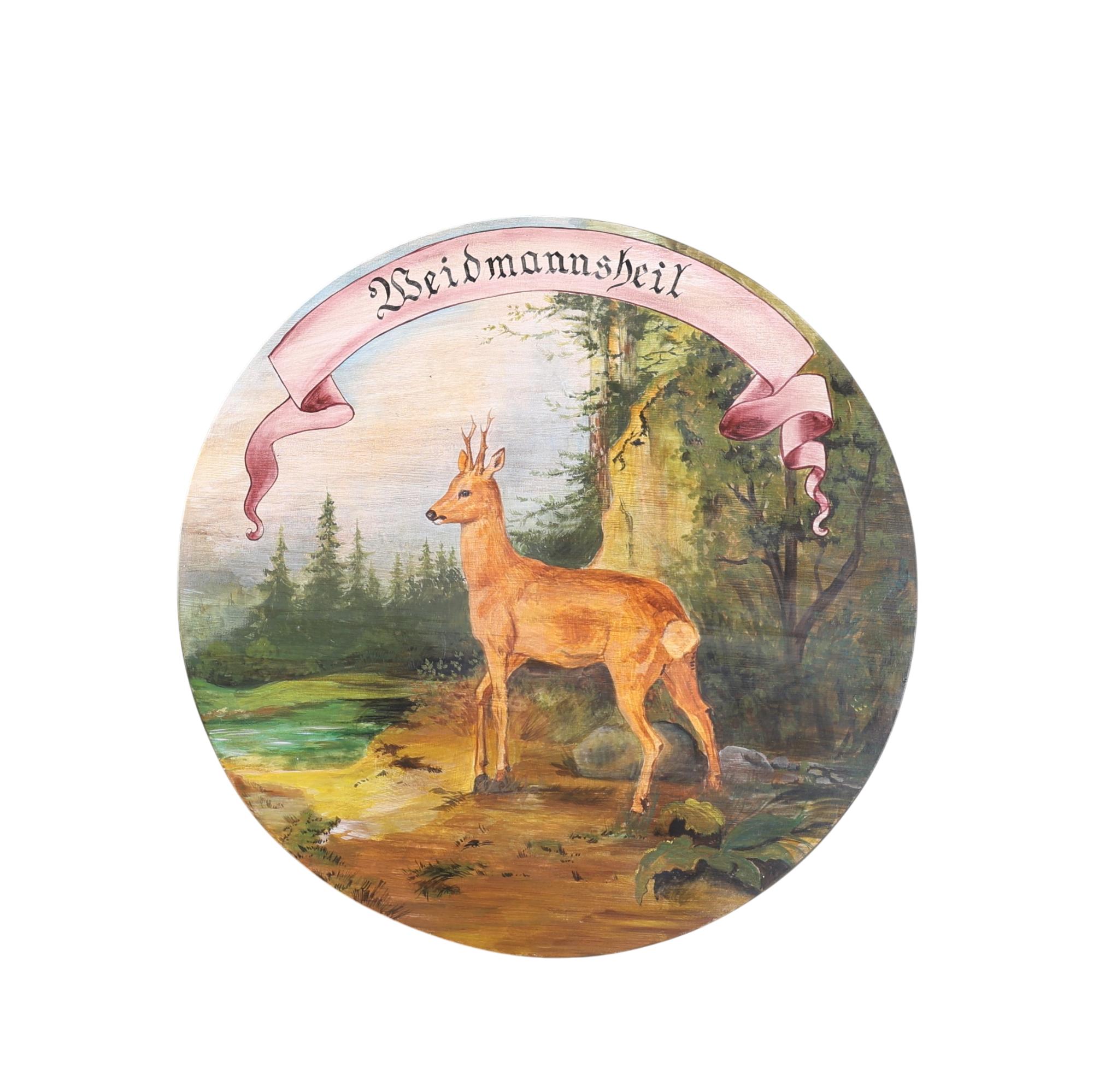 SKYLT, olja på trä, 1900-tal.