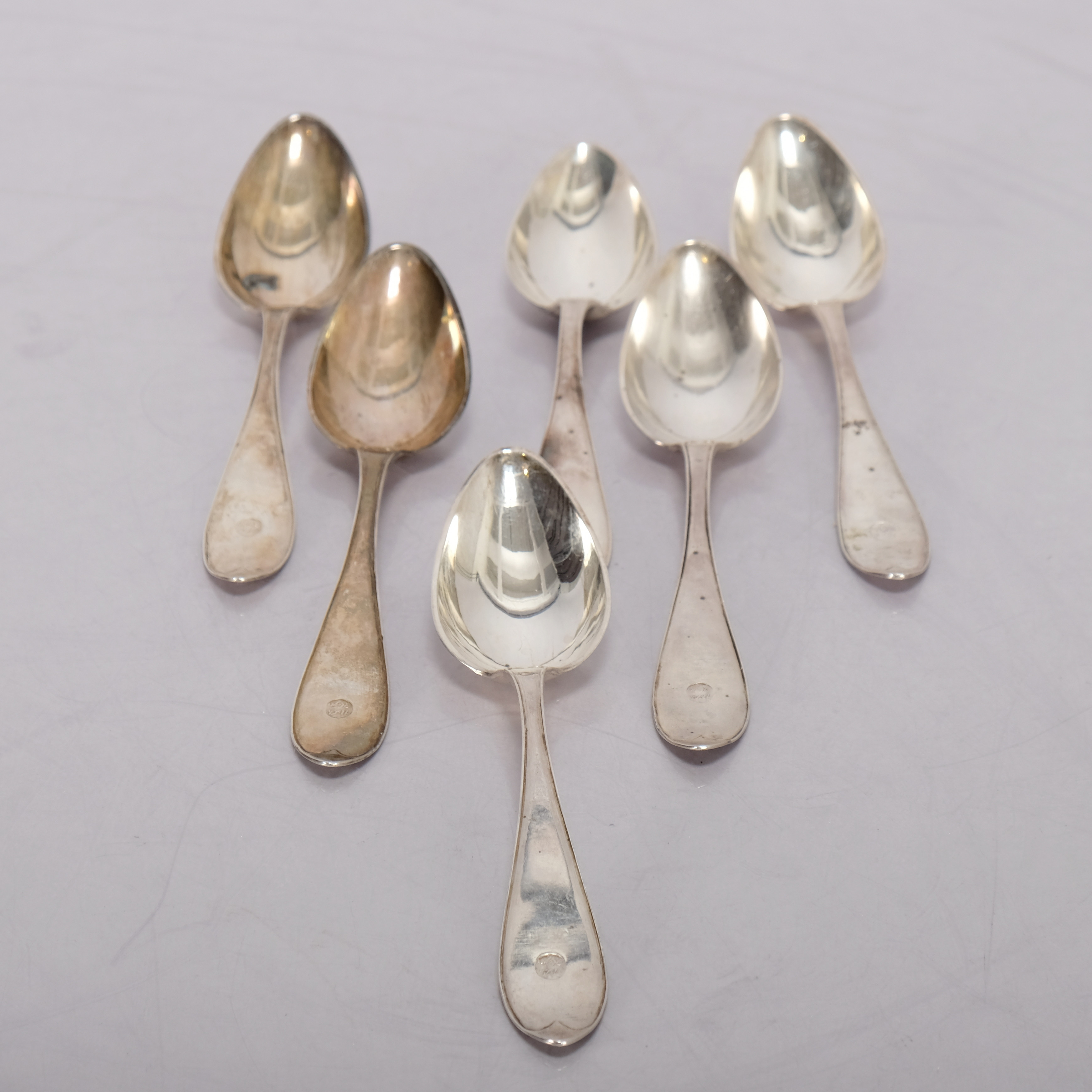 SAMLING BESTICK, 7 delar, Silver, Rönnow, år 1806-1823.