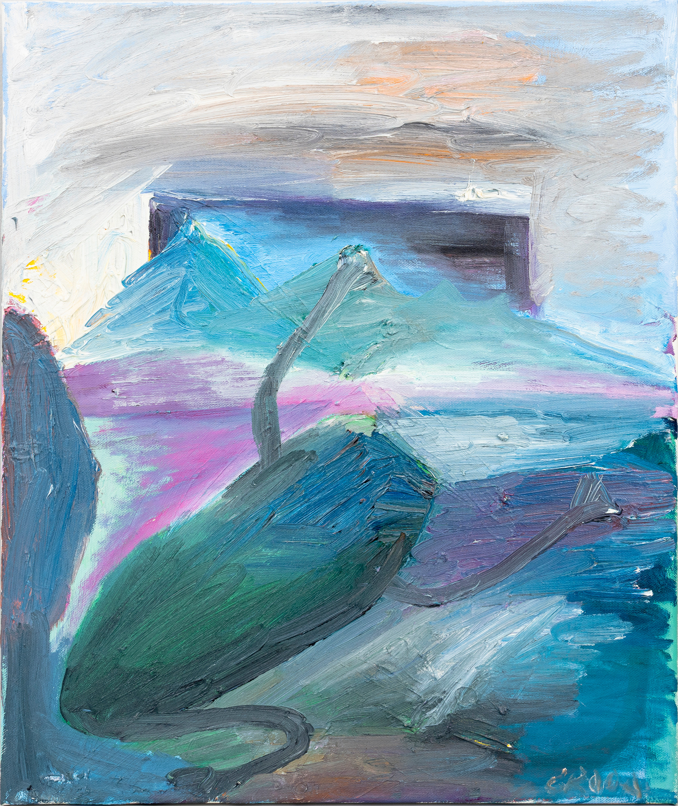 CARL MICHAEL LUNDBERG (1972-). Abstrakt Komposition, olja på duk, otydlig titel, monogramsignerad, CML.