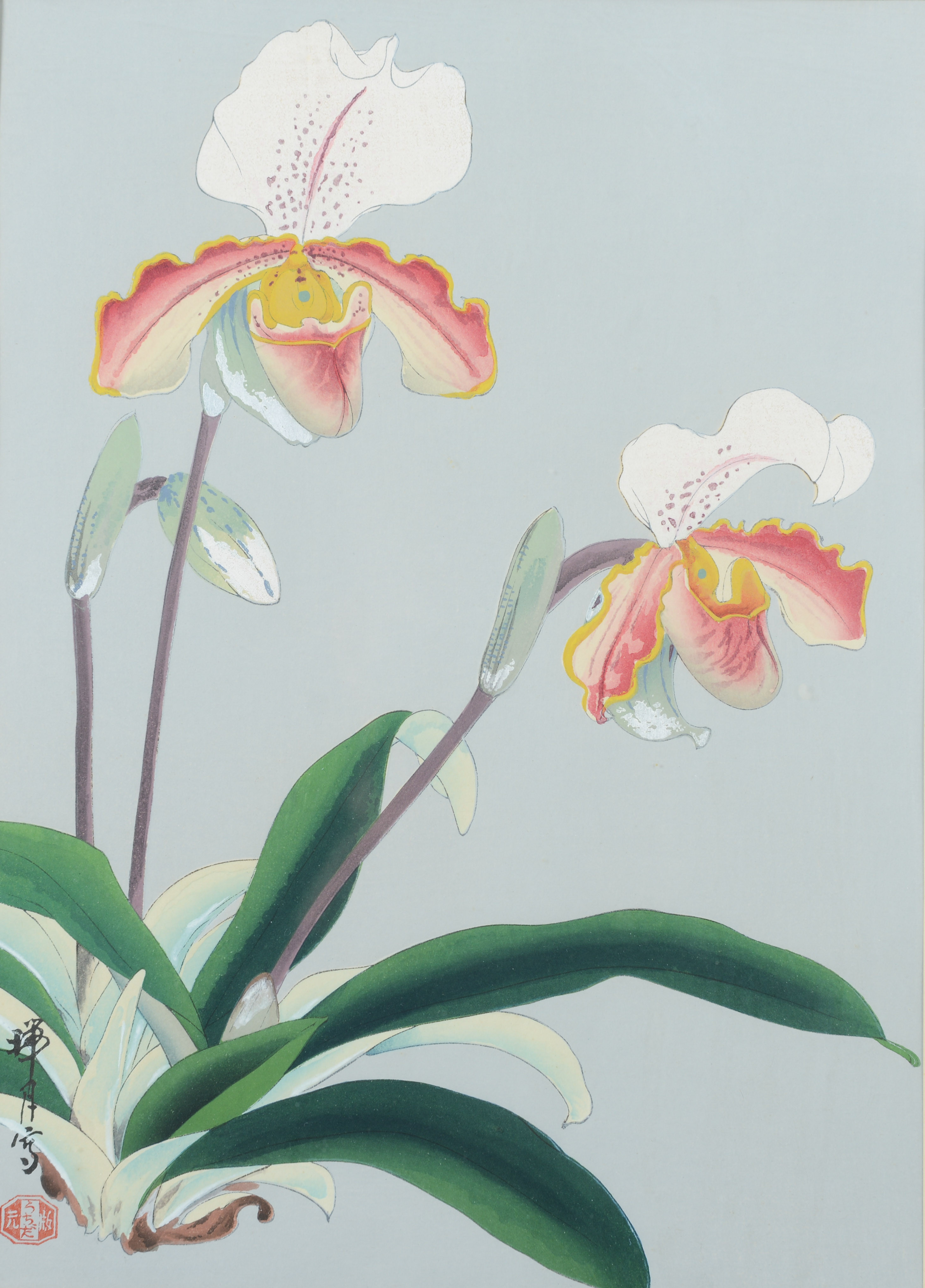 IKEDA ZUIGETSU. Blommotiv, träsnitt, signerad, 1900-tal.