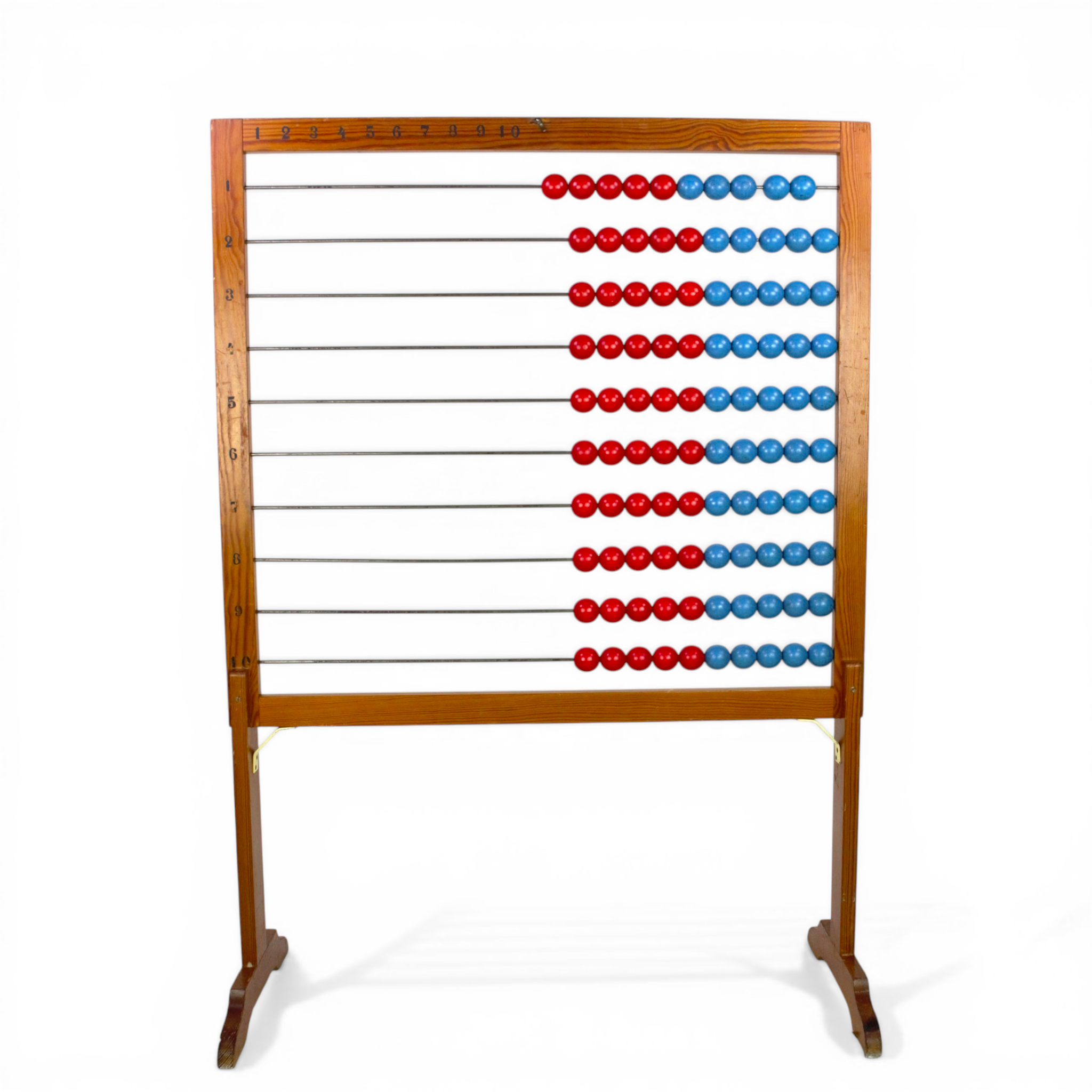 KULRAM/ABACUS, golvmodell, bemålad furu, röda och blå kulor, 1900-tal.