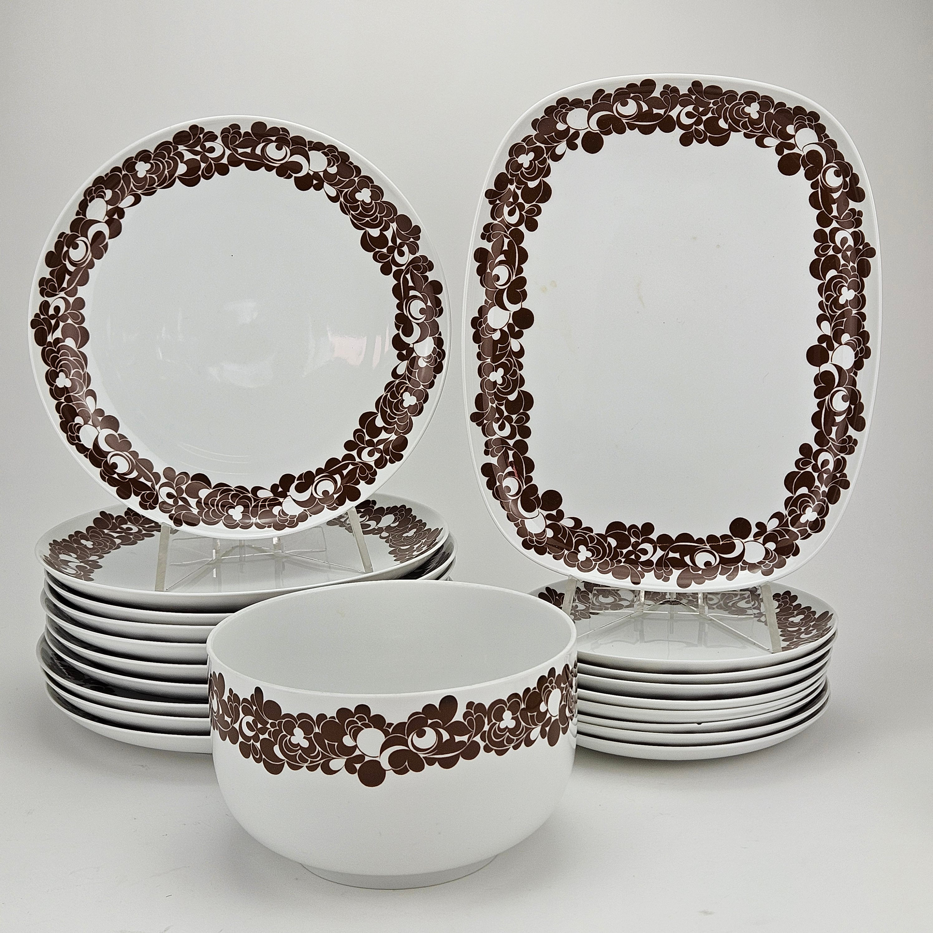 SERVISDELAR, 20 delar, porslin, "Plus", Rosenthal, Tyskland.