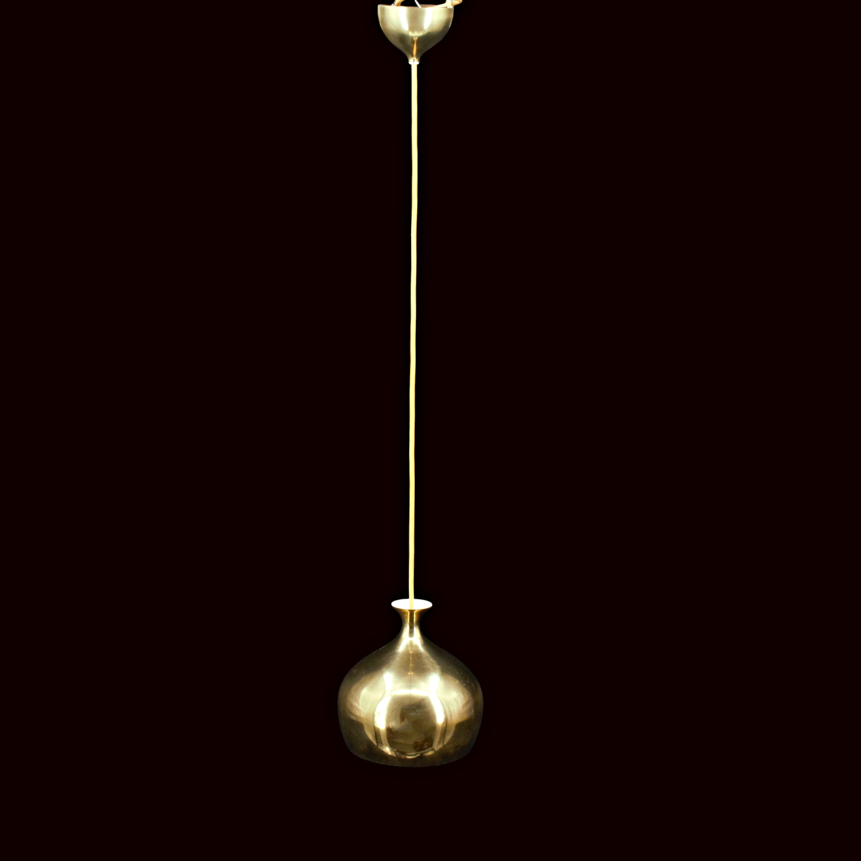 HELGE ZIMDAL. Taklampa, "Löken", mässing, 1950/60-tal.