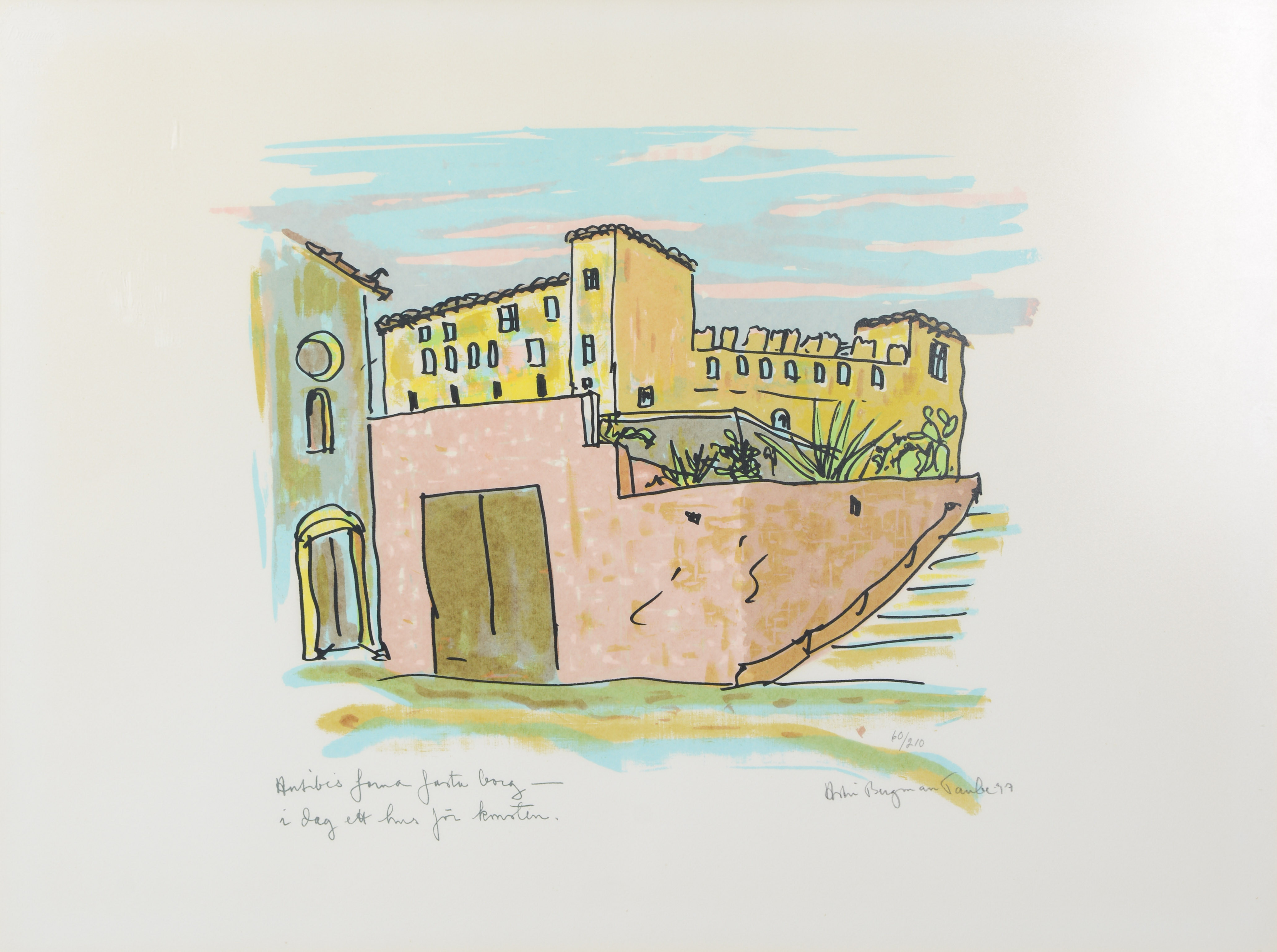 ASTRI BERGMAN-TAUBE. Ur Antibes-serien, färglitografi, signerad, numrerad 60/210, daterad -77.