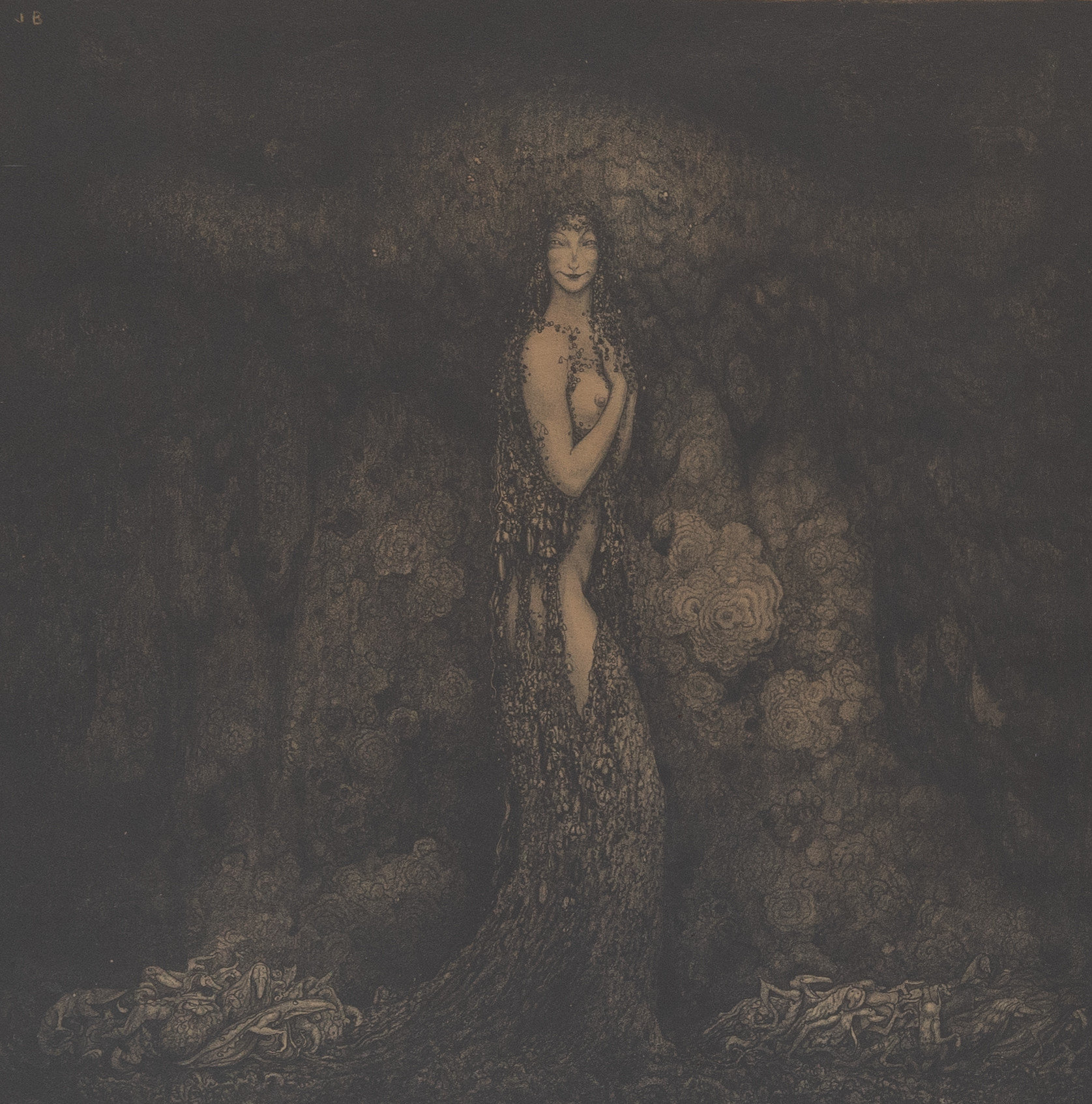 JOHN BAUER. "Skogsrået'', ur Troll, litografi, monogramsignerad JB i plåten.