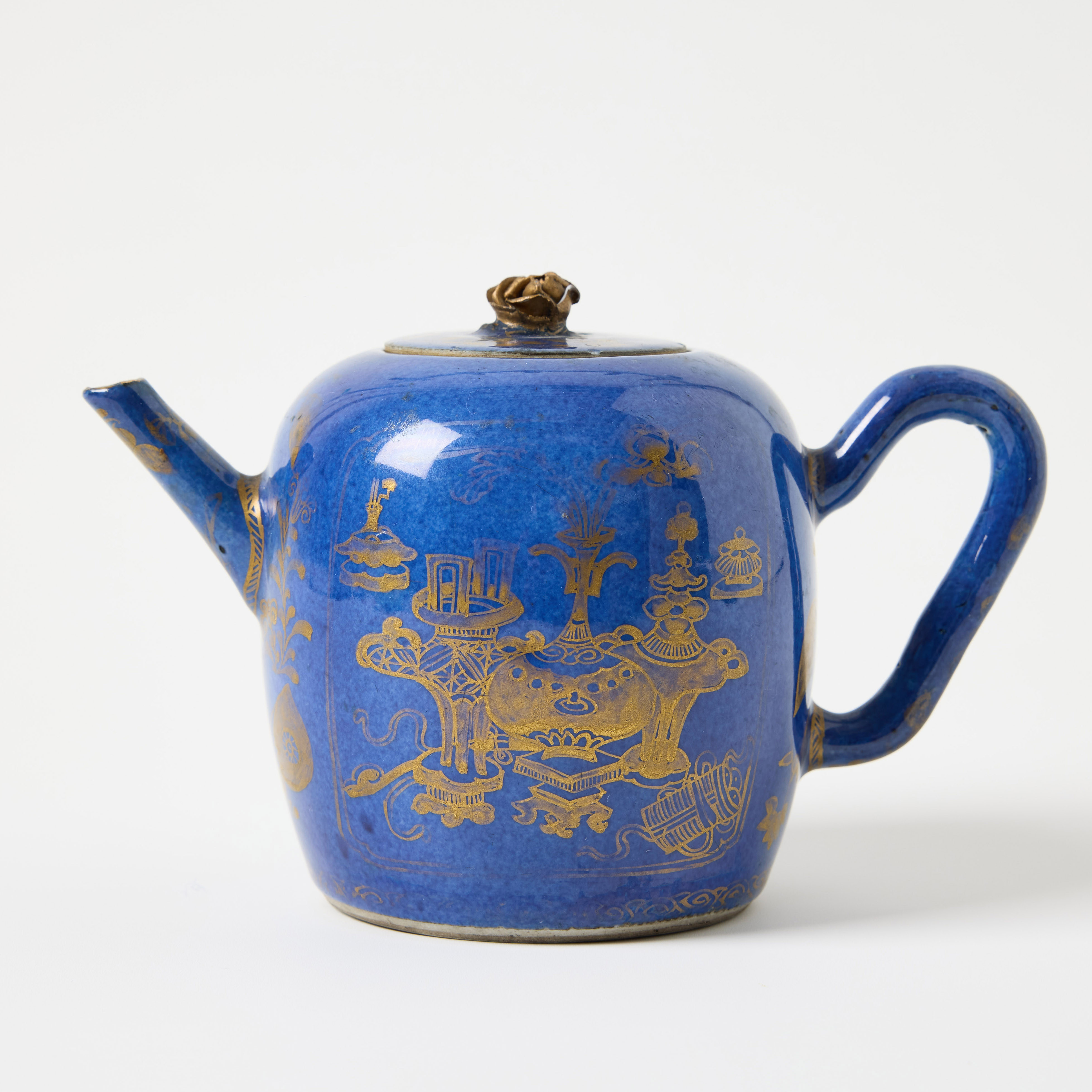 A Chinese Powder Blue Teapot and Cover.