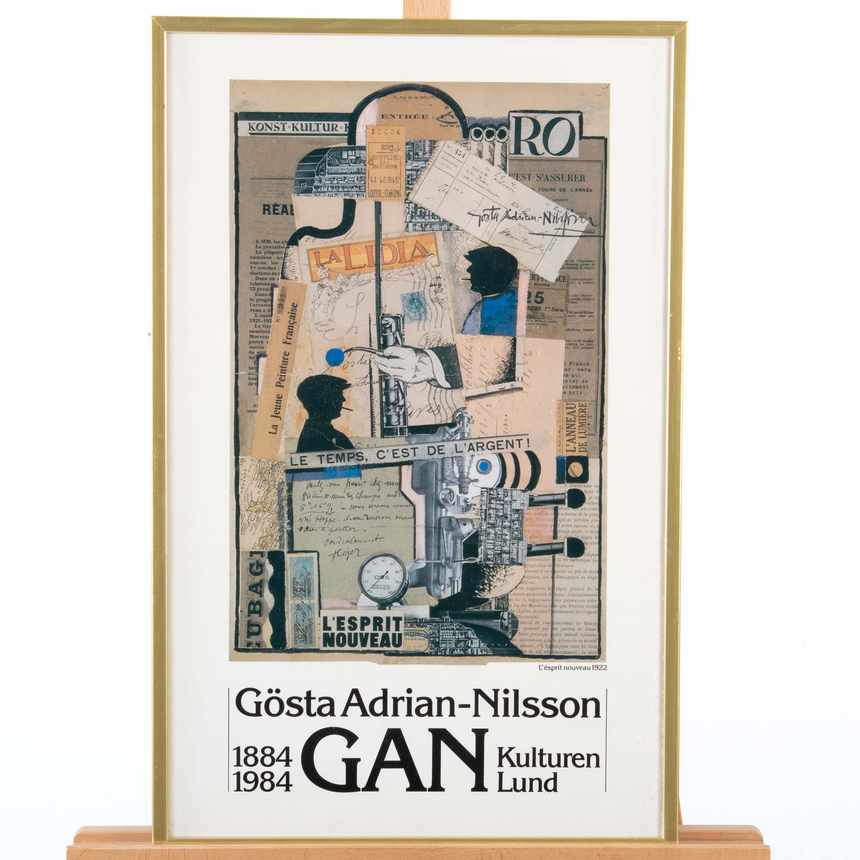 GÖSTA ADRIAN-NILSSON. EFTER. Utställningsaffisch 1884-1984 Kulturen i Lund.
