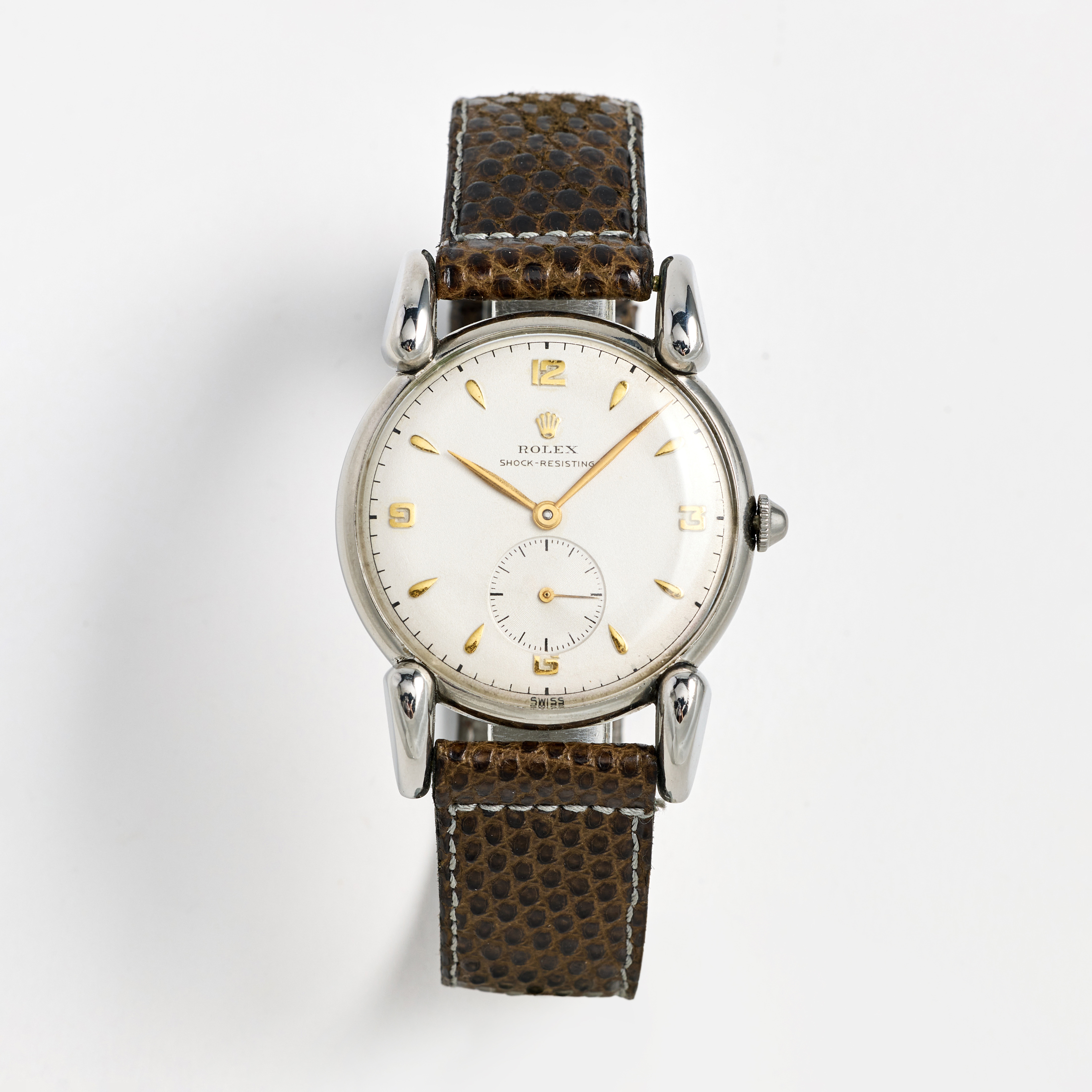 ROLEX, "Grasshopper", armbandsur, 34 mm, stål, ca 1945.