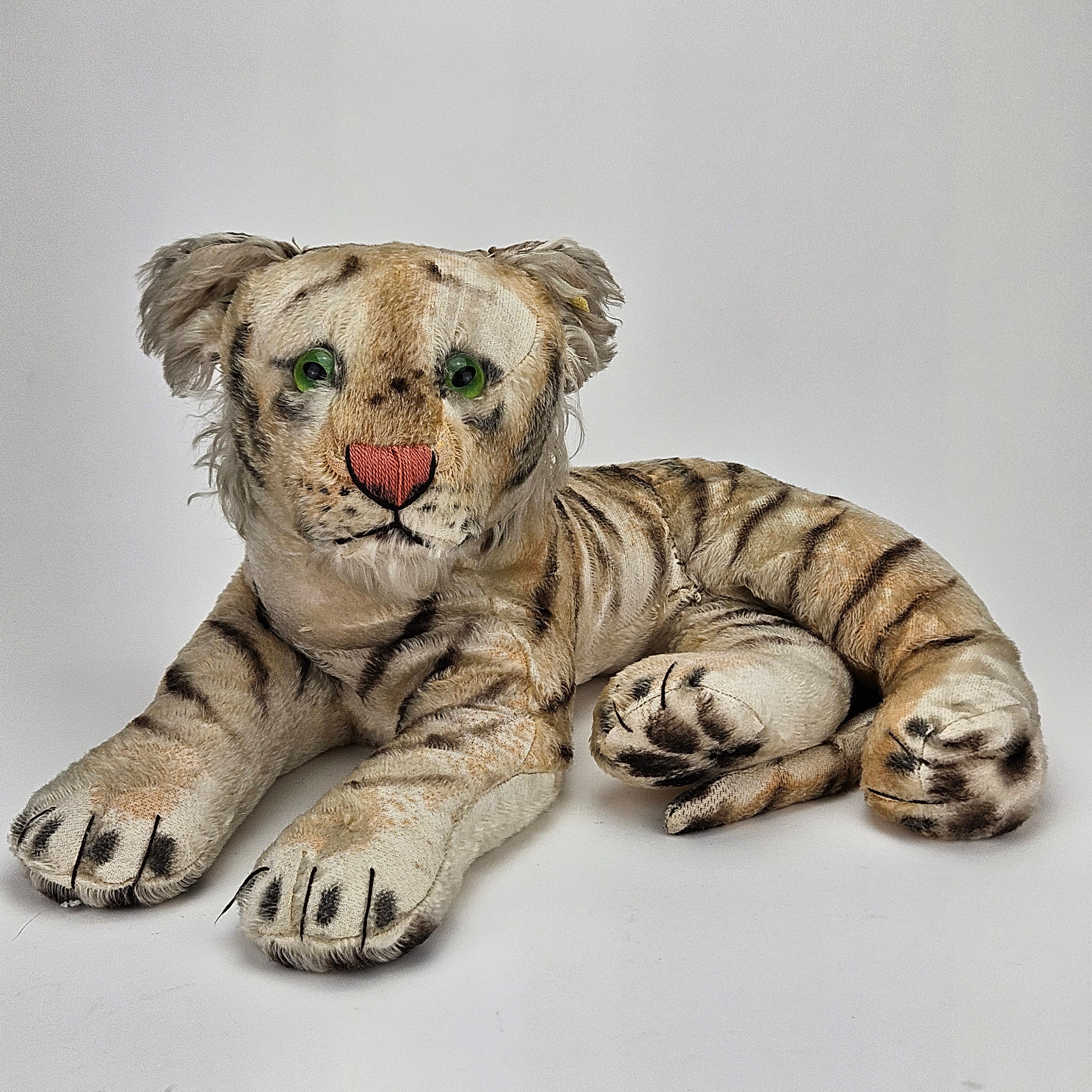 STEIFF. Mjukisdjur, tiger, Tyskland, 1900-tal.