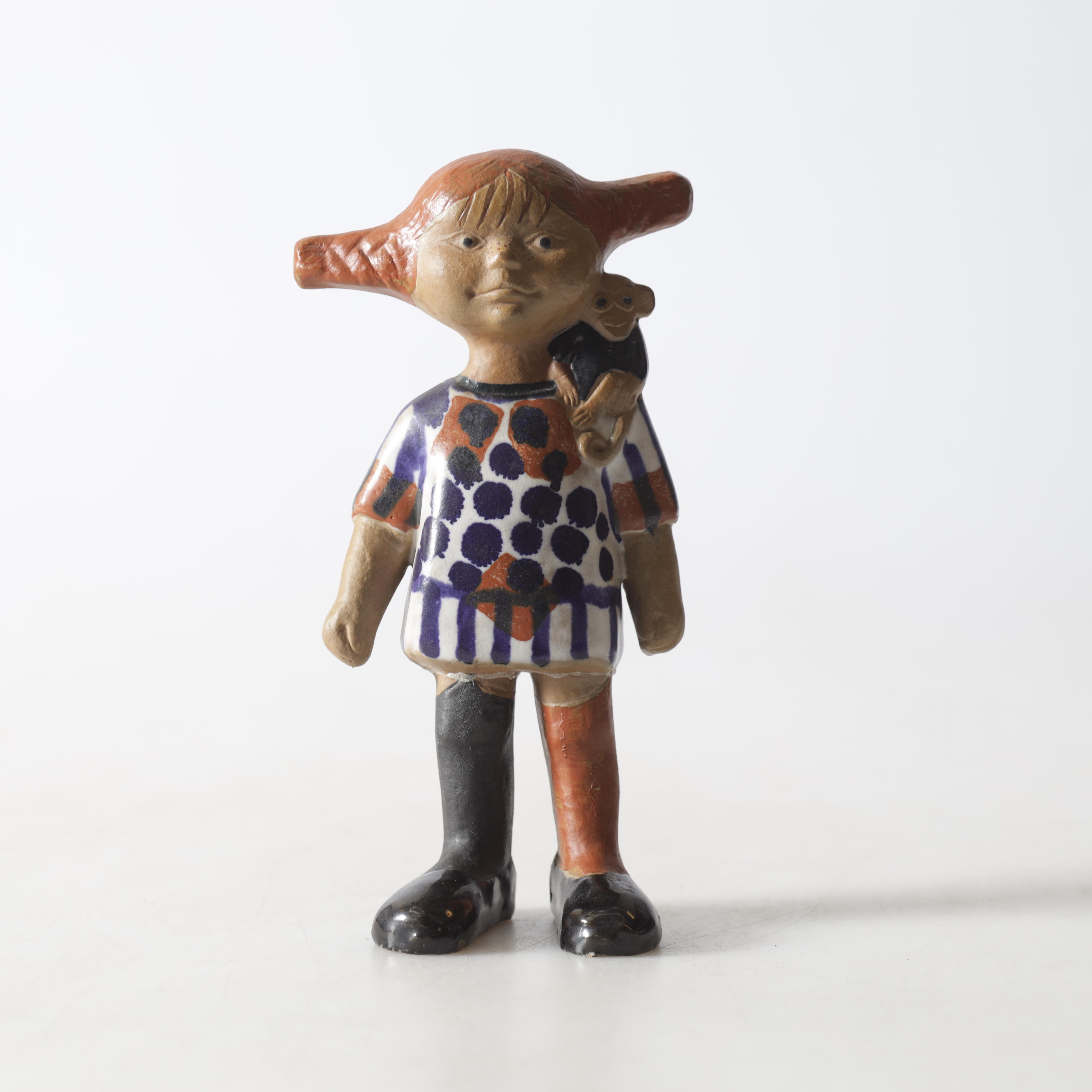 LISA LARSON. Figurin, stengods, "Pippi Långstrump", Gustavsberg.