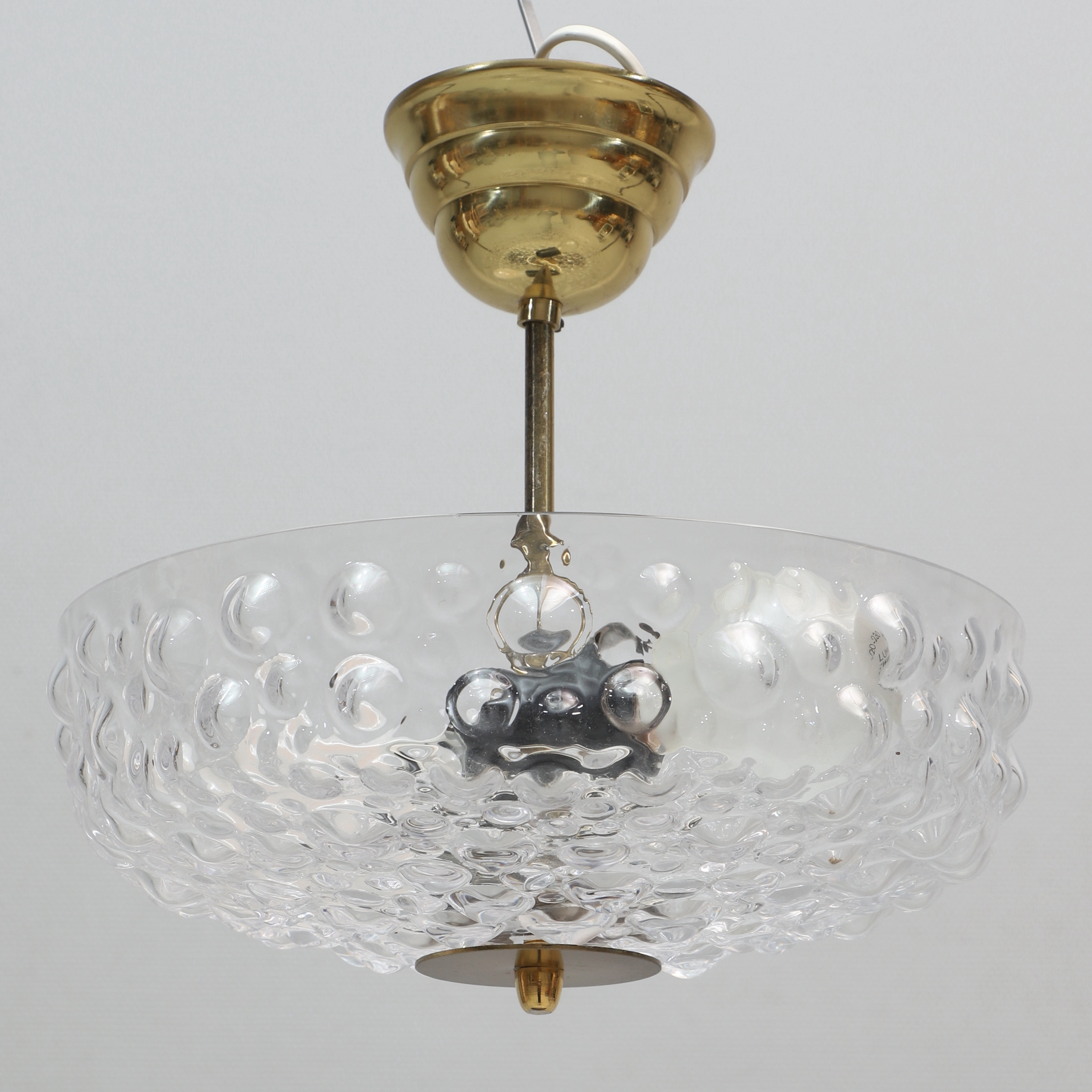 PLAFOND, glas och mässing, 1900-tal.