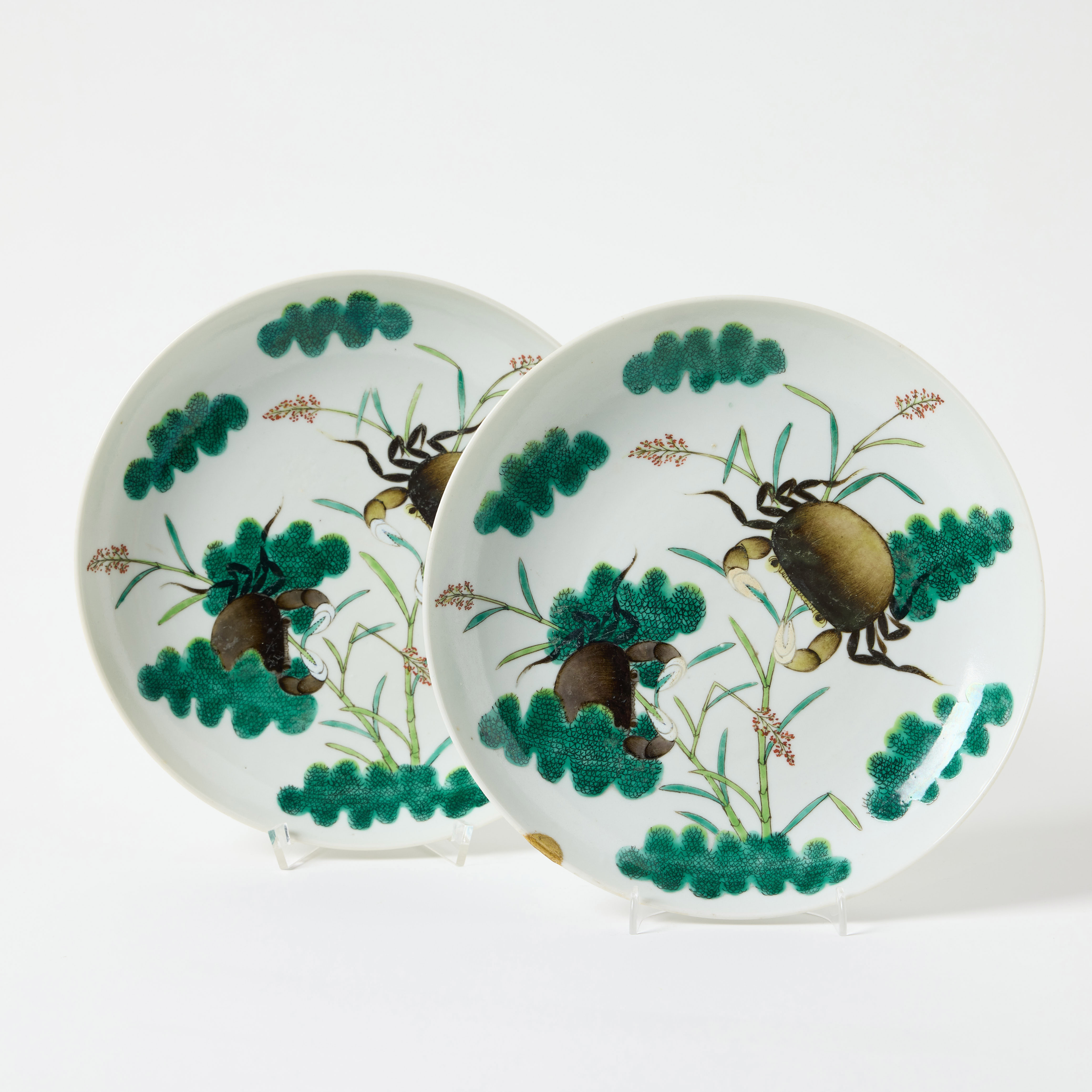 A Pair of Chinese Famille Verte Dishes.
