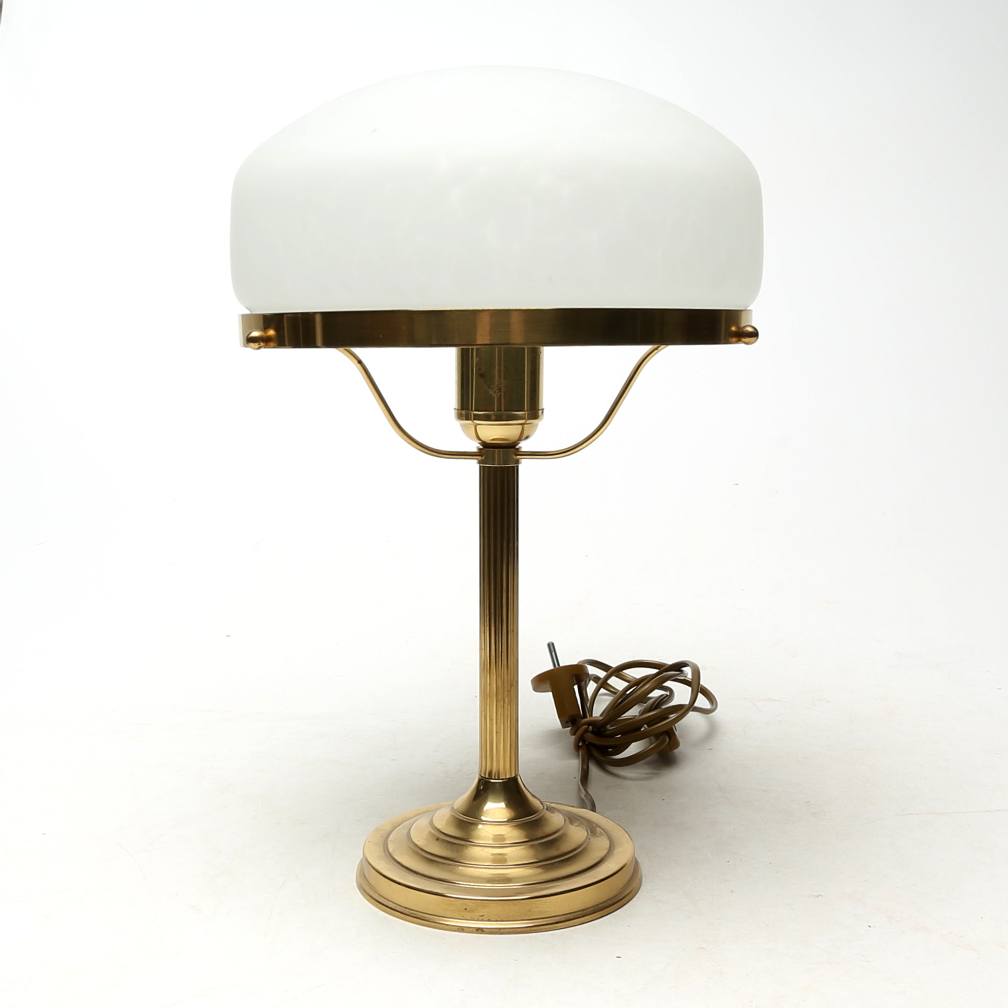 BORDSLAMPA, glas/metall.