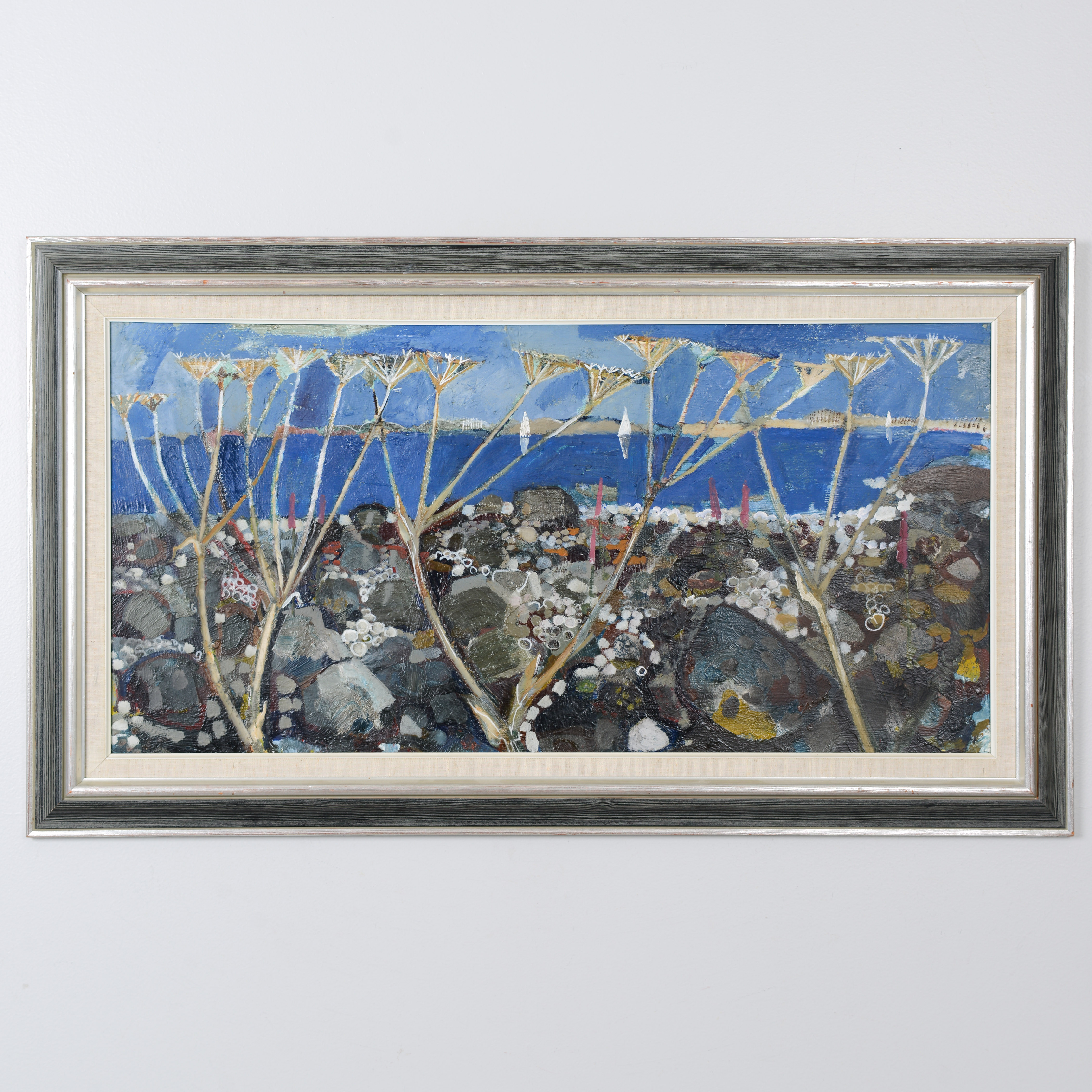 BERTIL WAHLBERG. TILLSKRIVEN. Blomstrande lanskapsmotiv, olja på duk, 1900-tal.