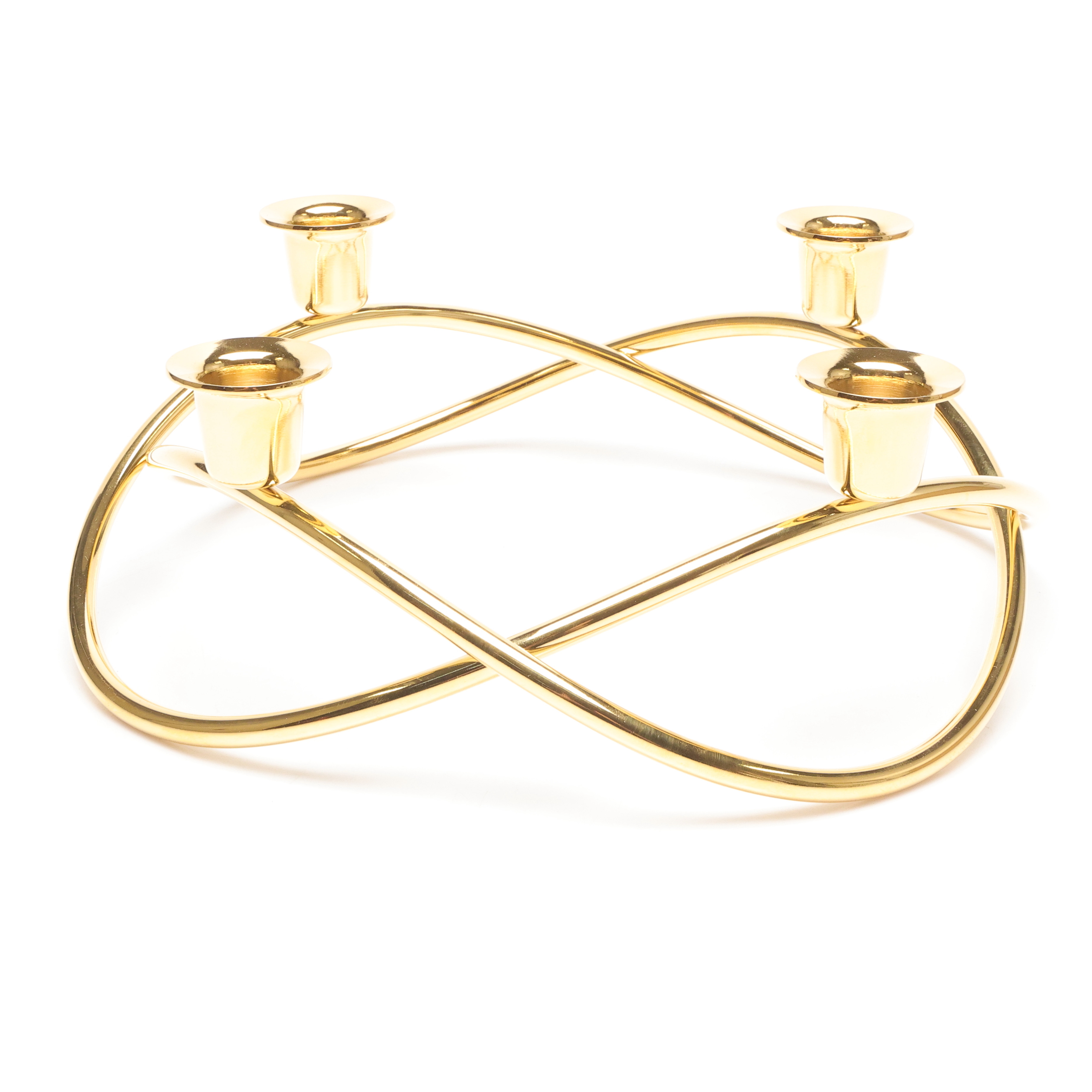 LJUSSTAKE, Förgylld, 4 ljus, Georg Jensen.