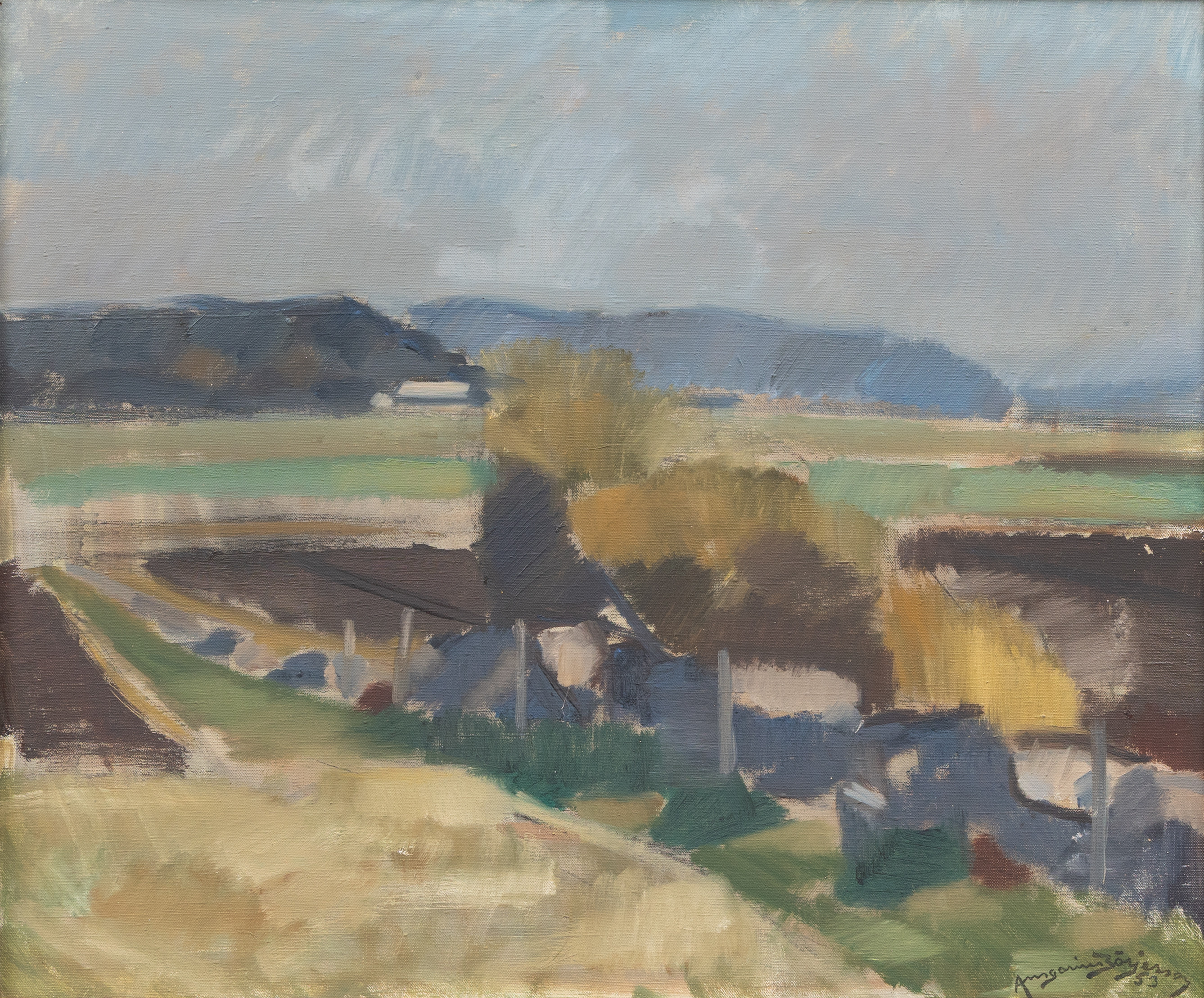ANSGARIUS BÖRJESSON (1903-1990). "Höstlandskap", olja på duk, signerad.