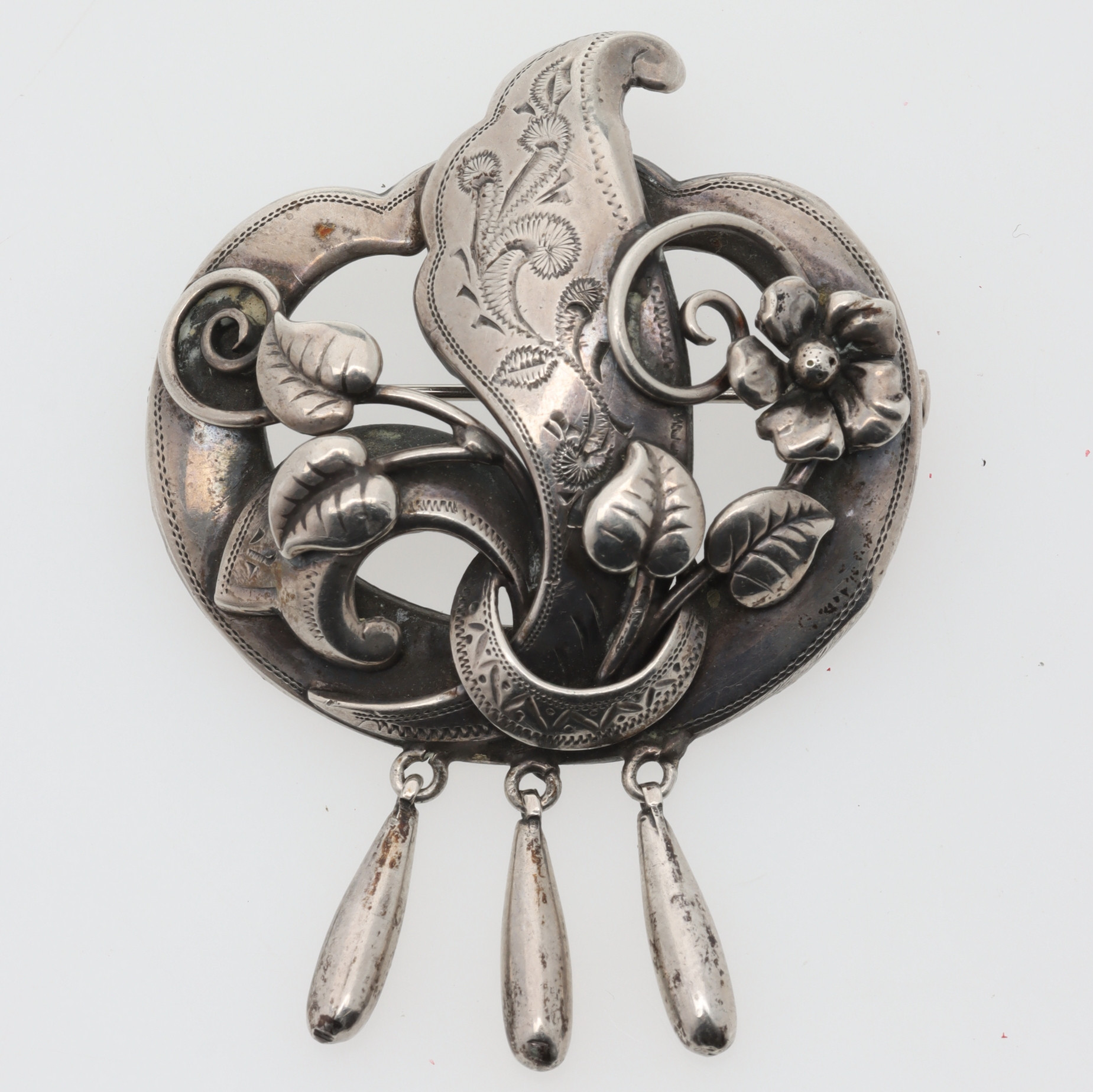 BROSCH, silver, Ge-Kå-Smyckek G Kaplan, 1950-tal.