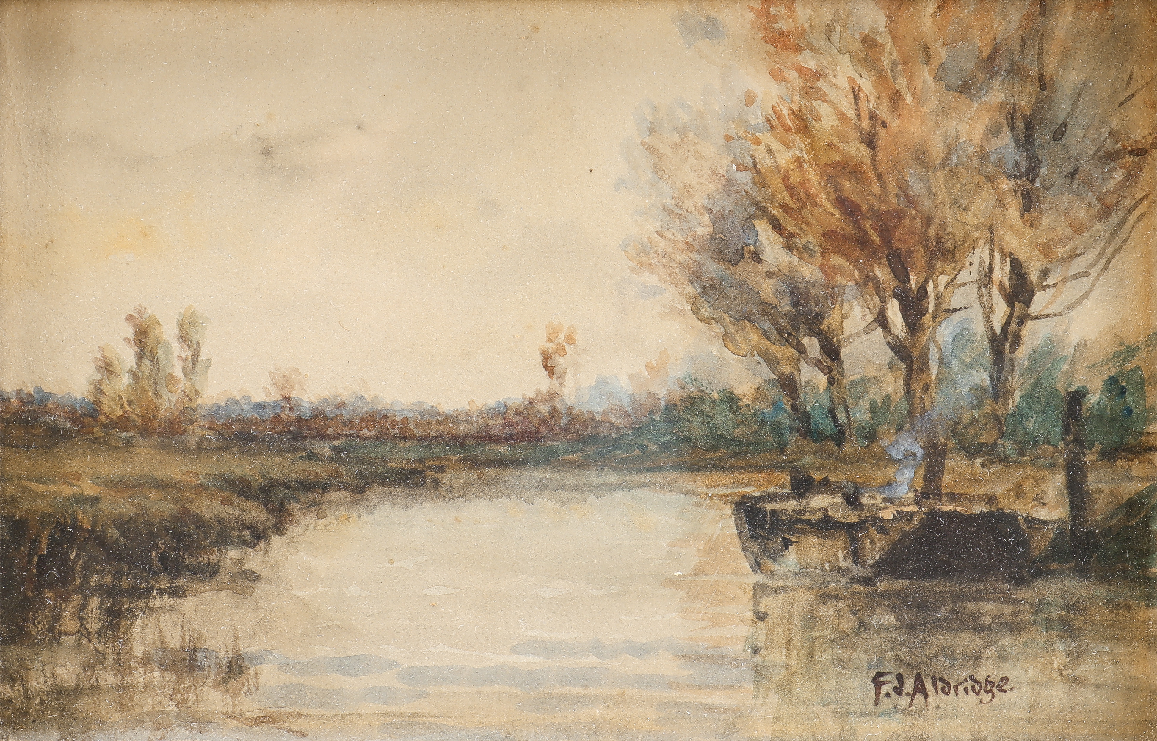 FREDERICK JAMES ALDRIDGE (1850-1933). Engelskt landskap.
