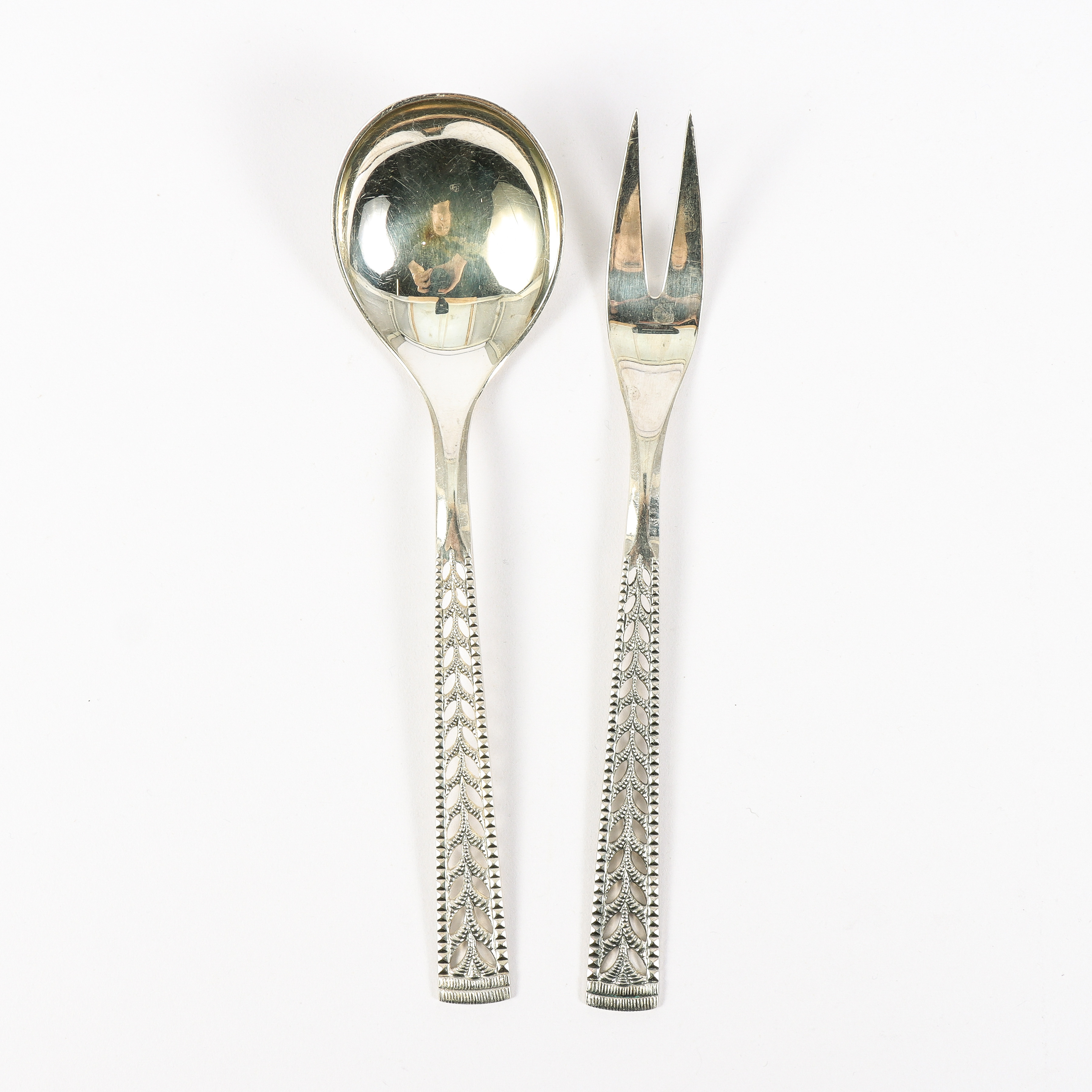SERVERINGSBESTICK silver, "Juvel", Nils Hansen, Norge.