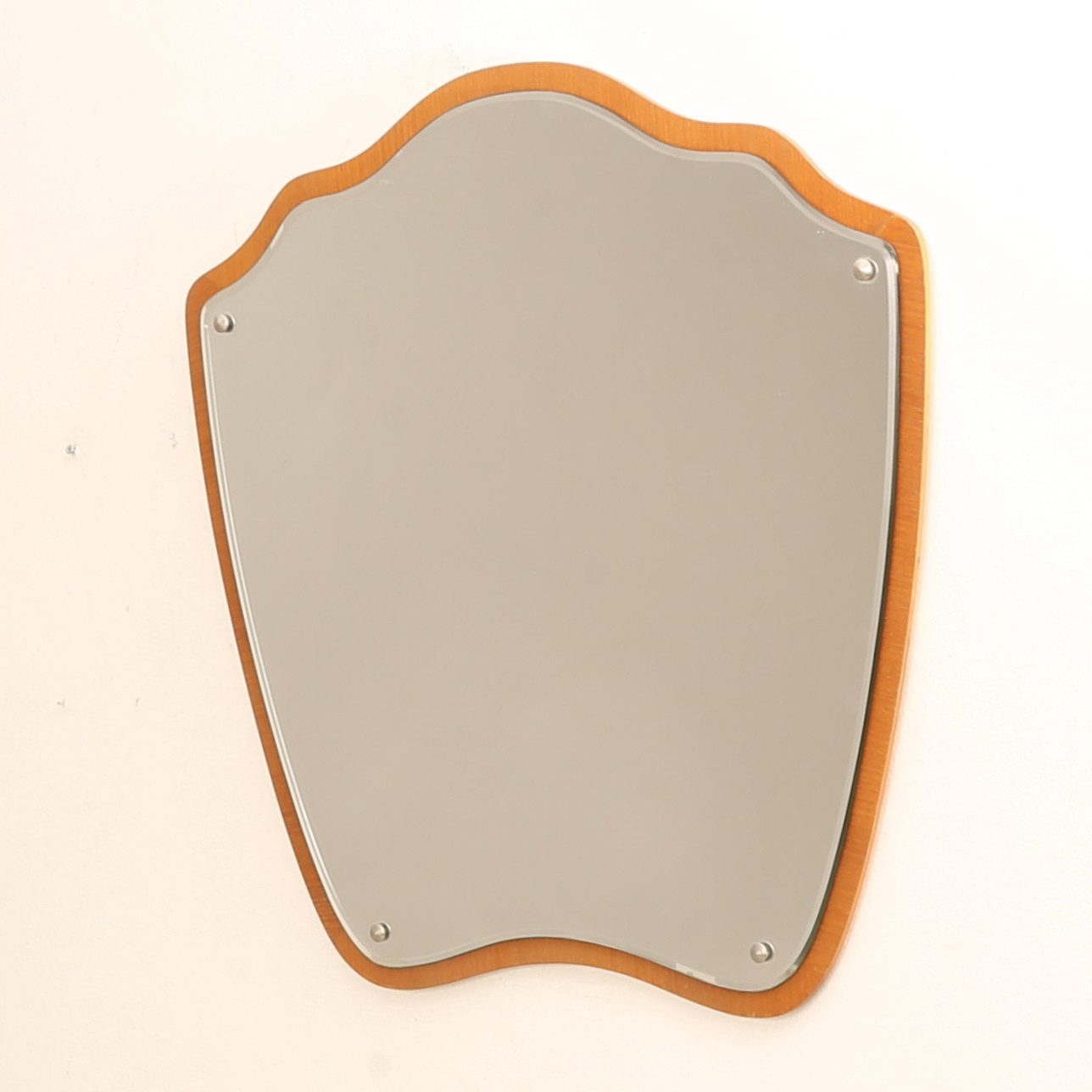 SPEGEL, glas, teak, 1950/60 tal.