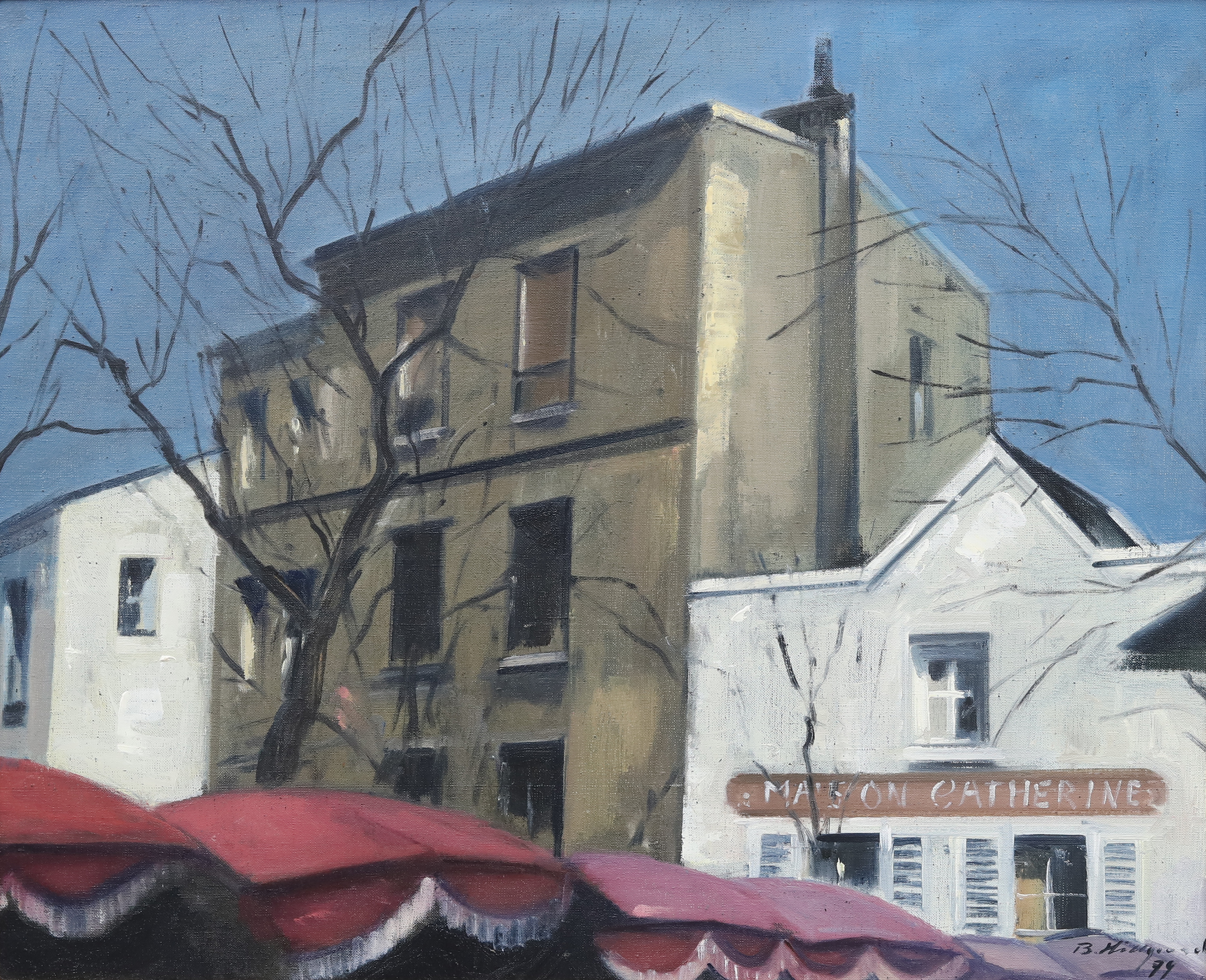 BENGT HILLGRUND. "Place de Teatre, Montmartre", Paris, olja på duk, signerad och daterad -79.