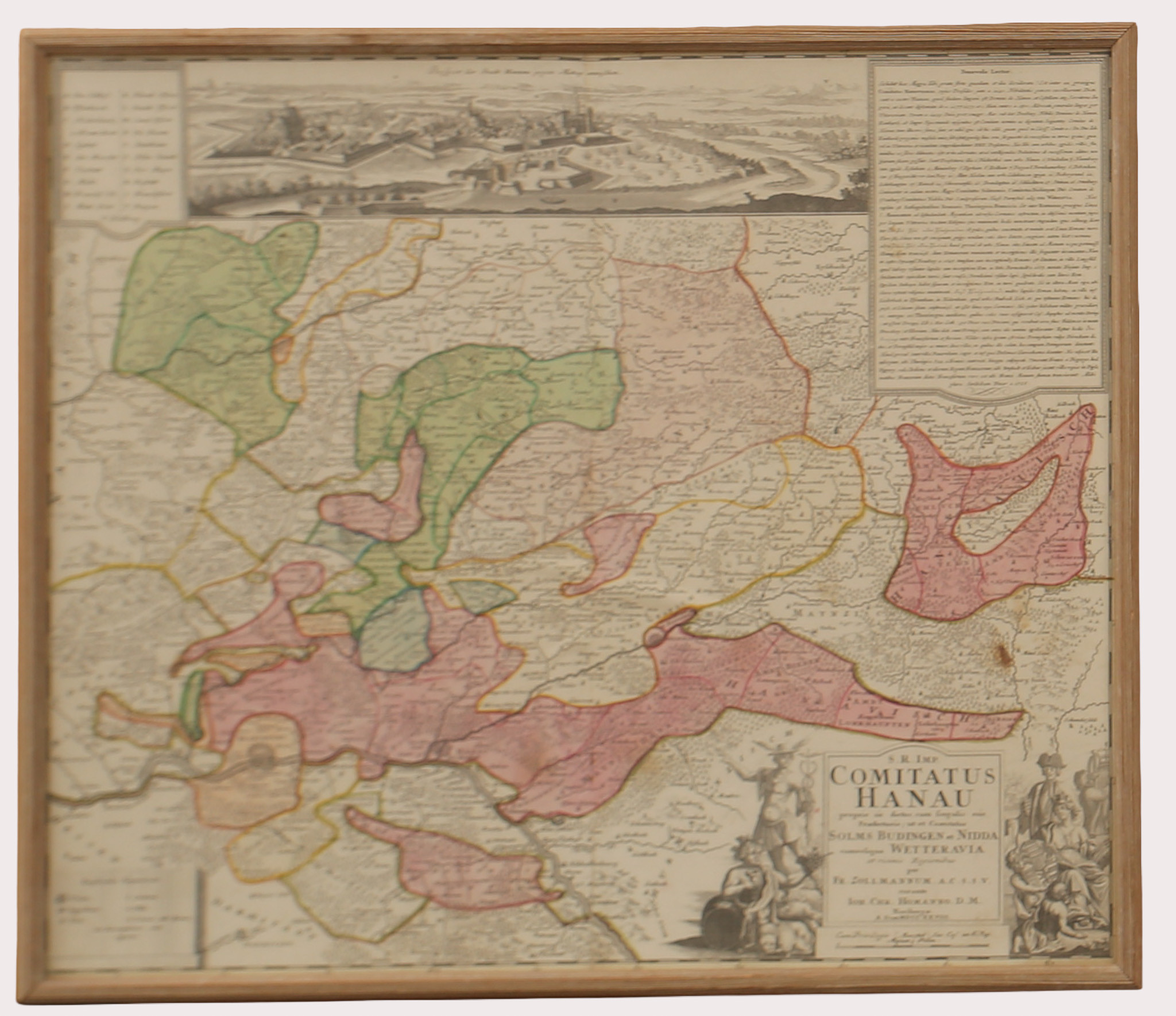 KARTA, Comitatus Hanau, 1728, Johann Baptist Homann, Nürnberg.