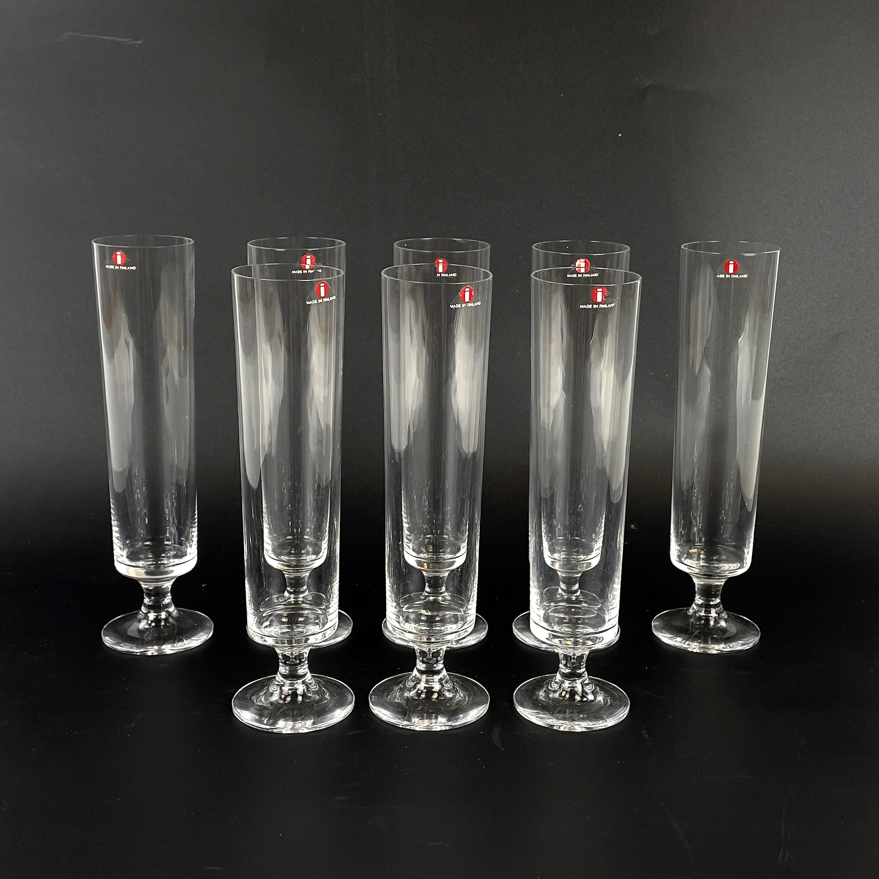 TAPIO WIRKKALA. Champagneglas, 8 st, "Karelia", Iittala, Finland.