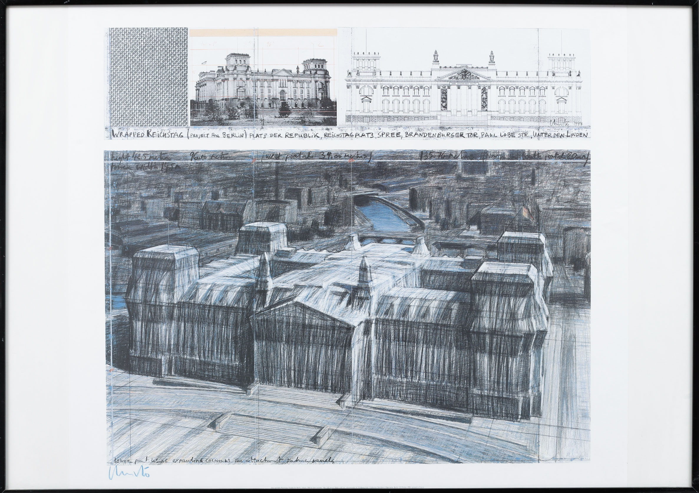 CHRISTO VLADIMIROV JAVACHEFF, "CHRISTO". "Wrapped Reichstag", offsettryck, signerad.