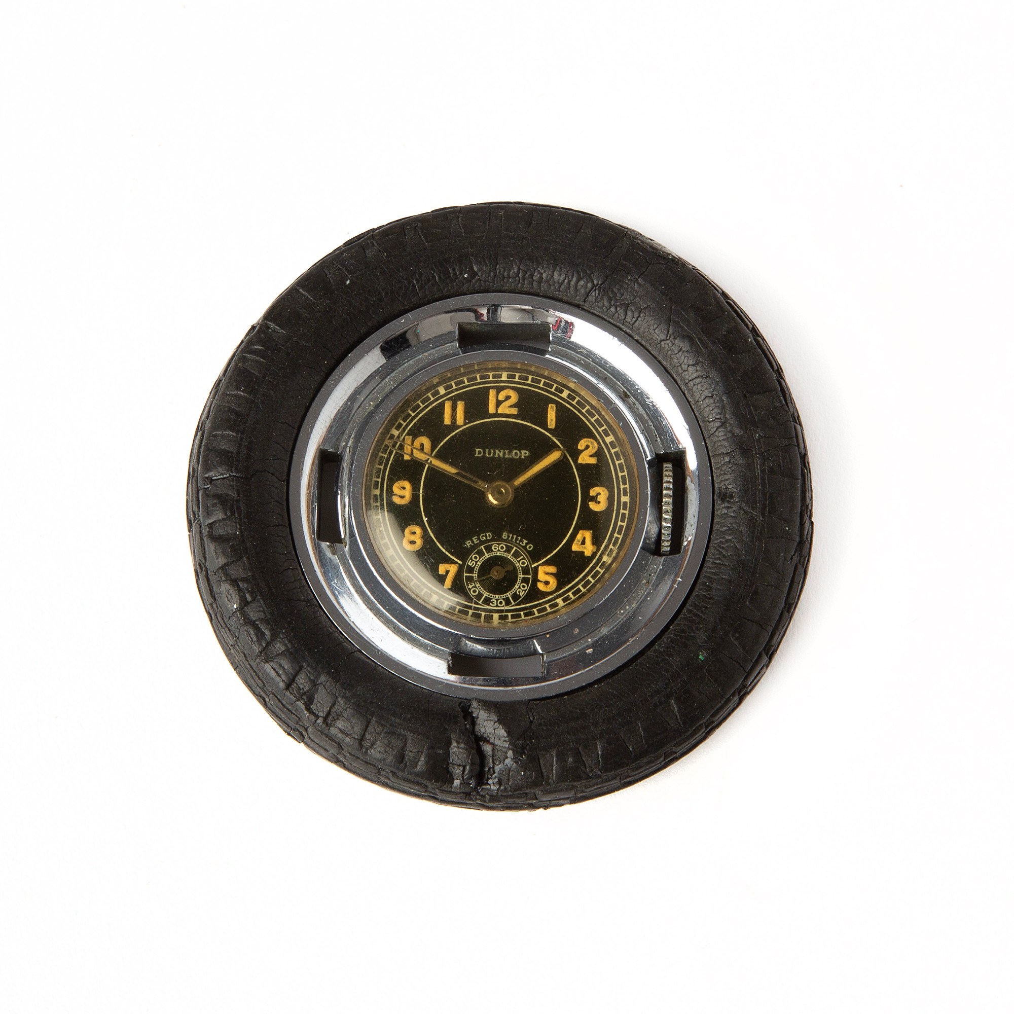 DUNLOP, reklamur, 52 mm, krom och gummi, 1940-tal.