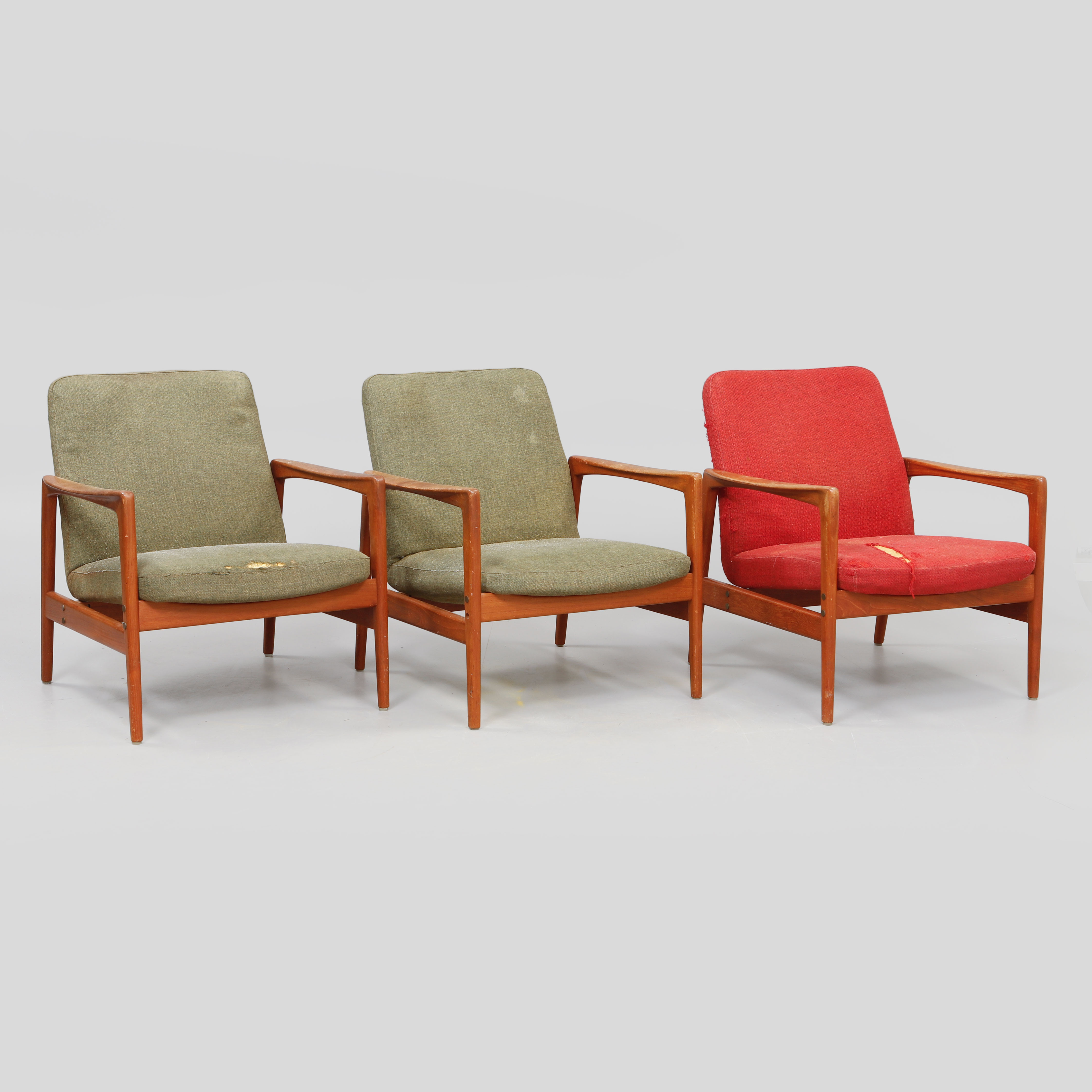 ALF  SVENSSON. Fåtöljer, 3 st, Bra Bohag, Dux Ljungs Industrier AB, Malmö, 1950/60-tal.
