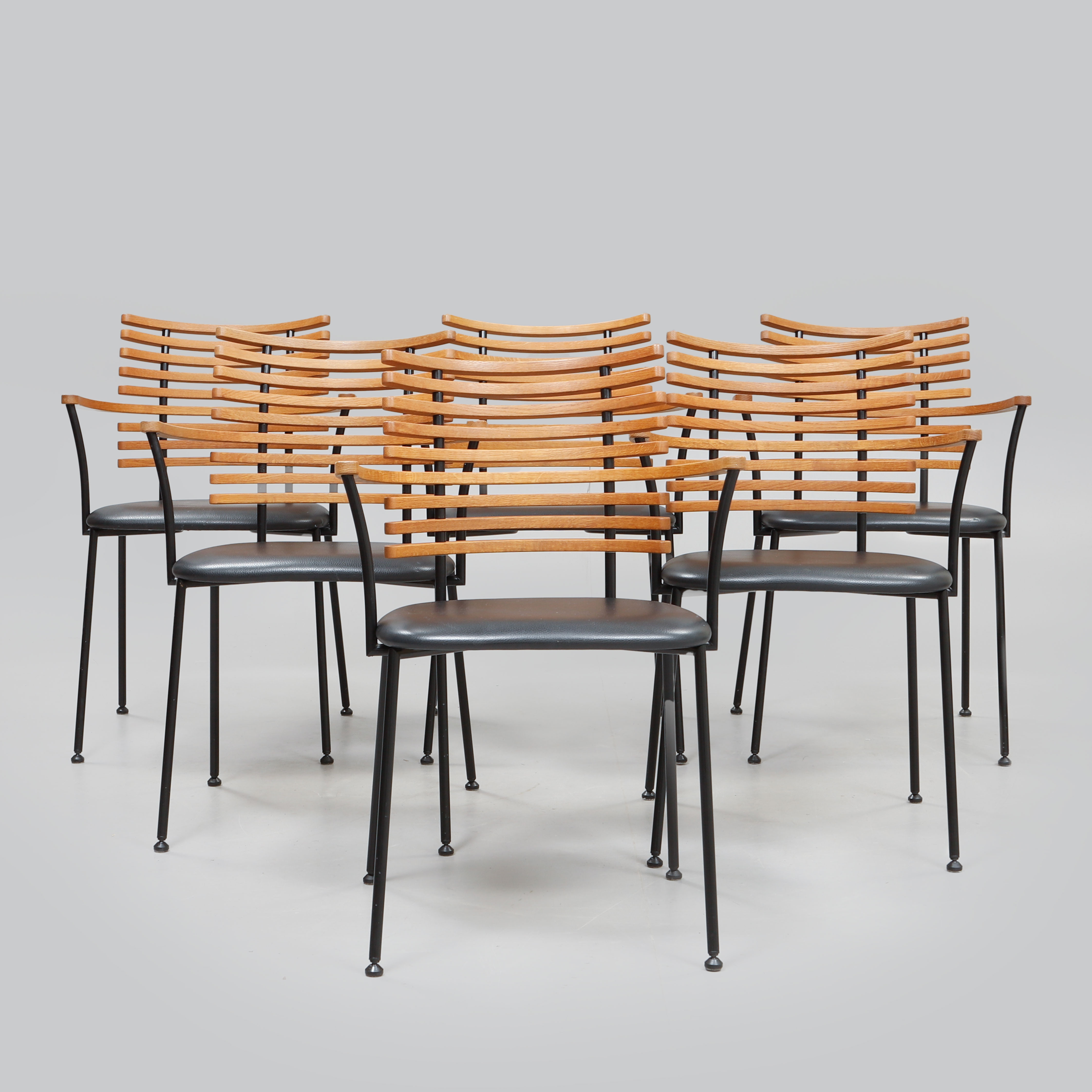 HENRIK LEHM. Karmstolar, 6 st, "Tiger", Naver Collection, Gramrode Møbelfabrik, Danmark.