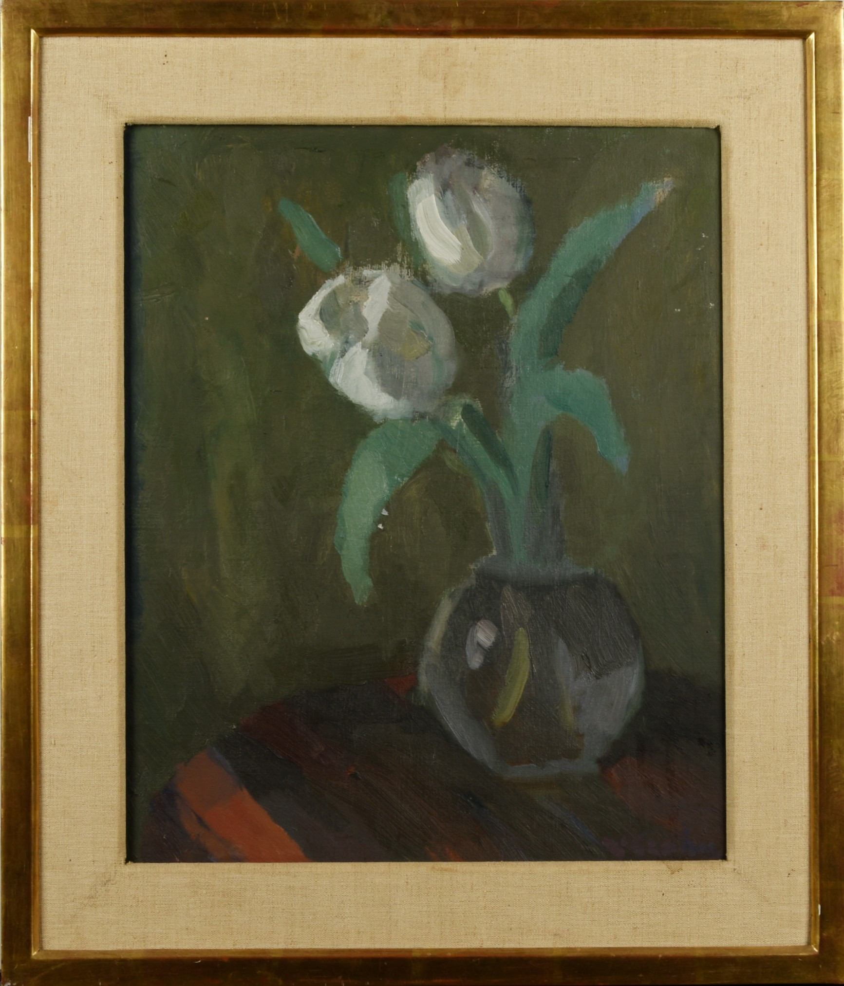 HJALMAR GRAHN. Olja på duk, "Tulpaner", Signerad.