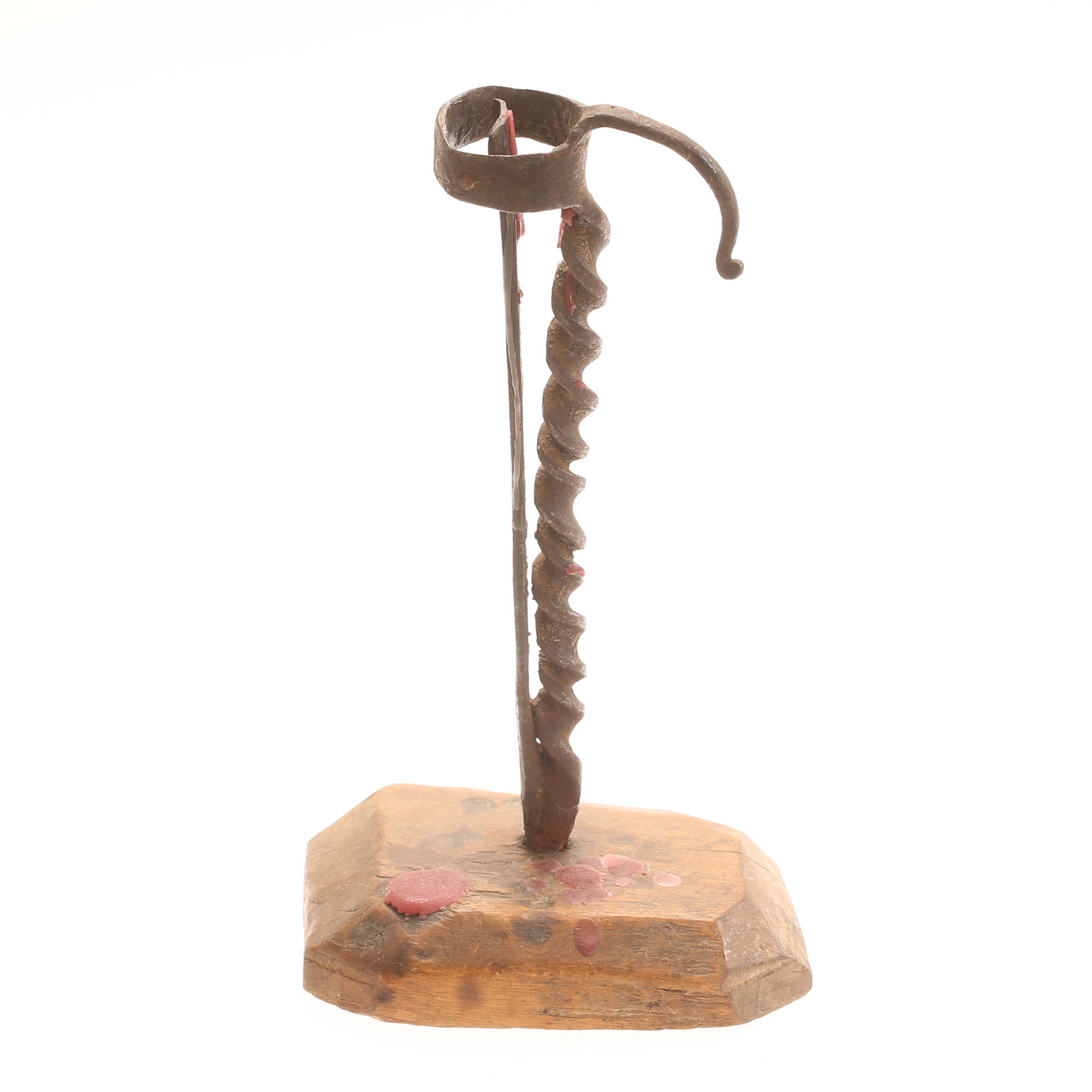 LJUSSTAKE, trä och smide, 1800-tal.