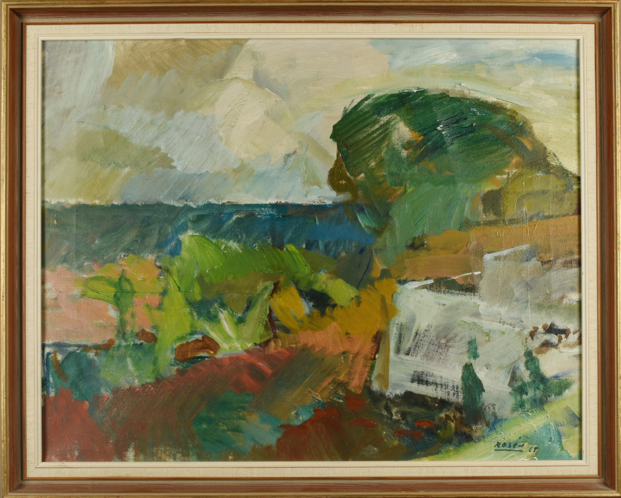 KJELL ROSÉN. Olja på duk, "Horns udde, Öland", Signerad, 1965.