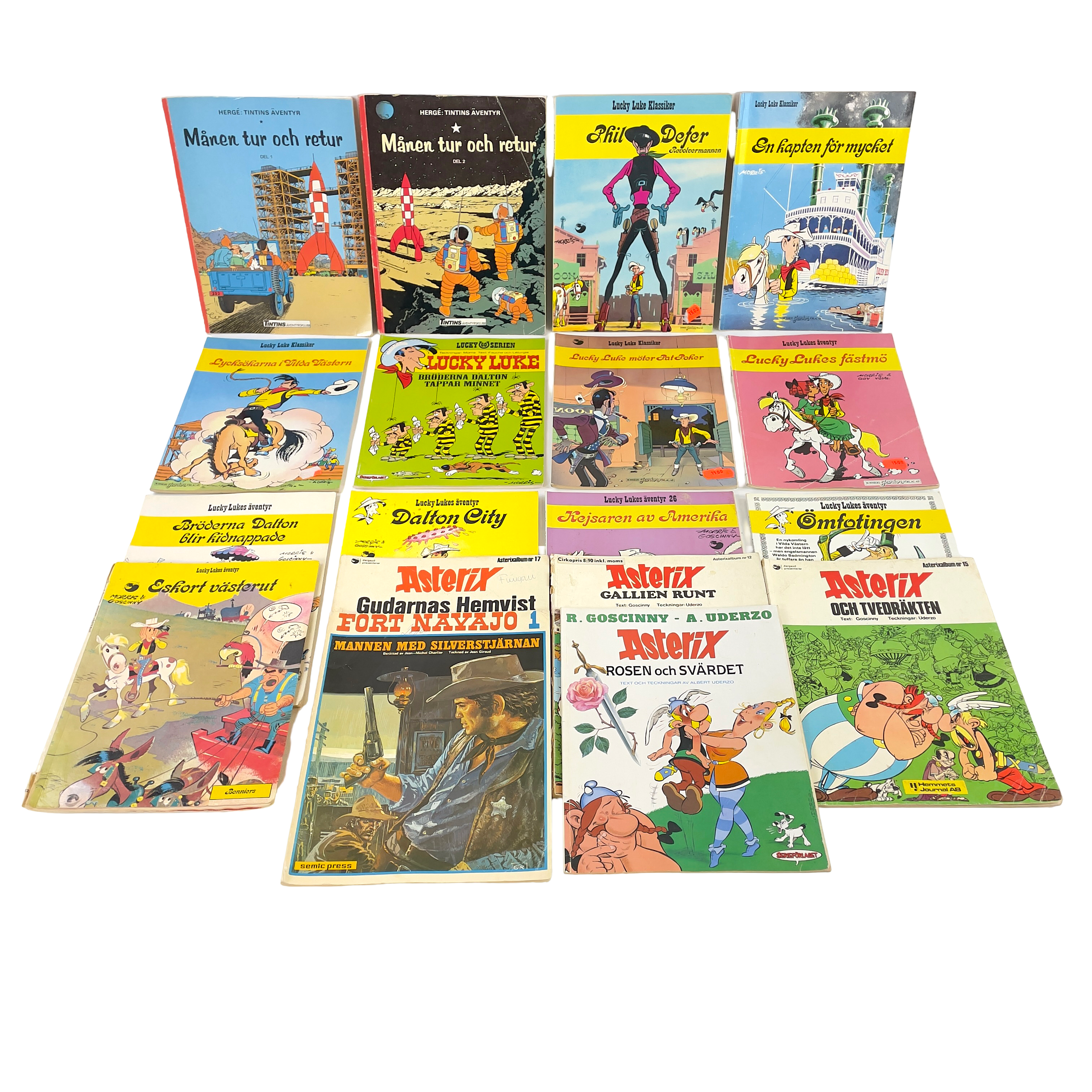SERIEALBUM, 18 st, bl.a. Tintin, Lucky Luke.