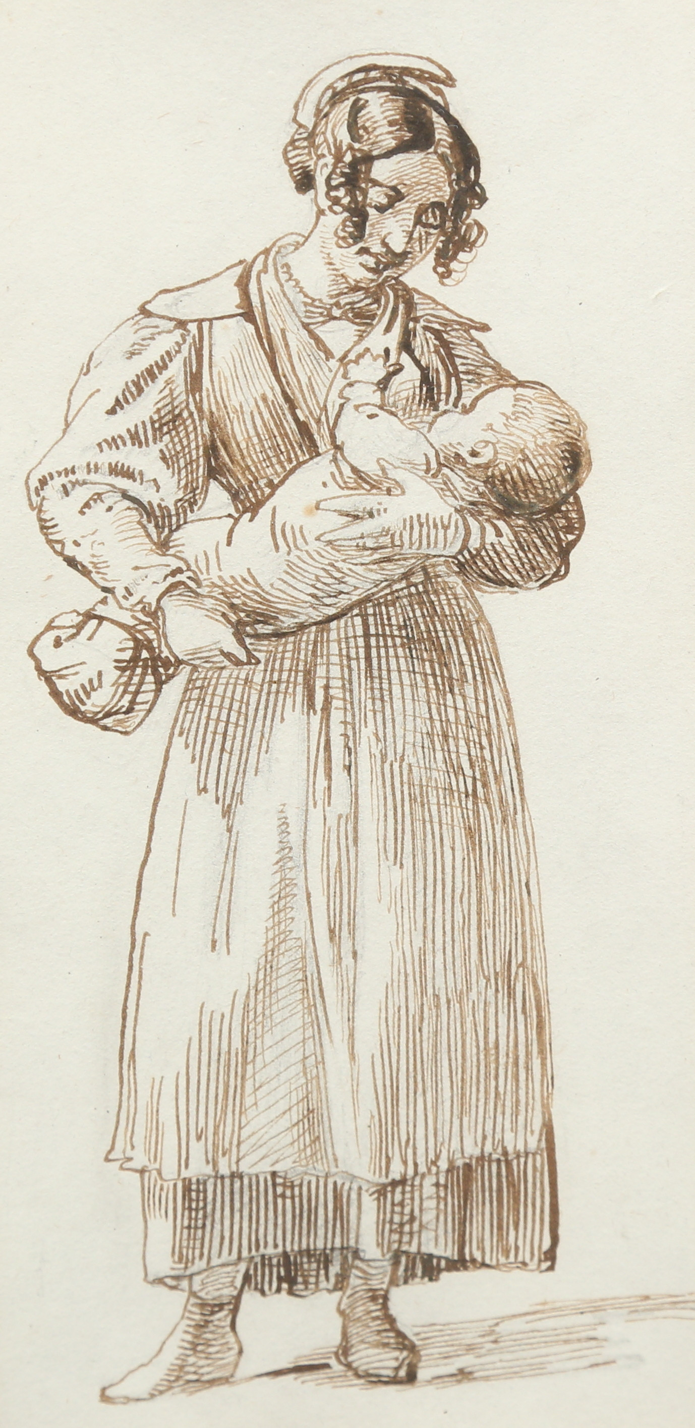 WILHELM MARSTRAND. TILLSKRIVEN. teckning, osignerad, 1800-tal.