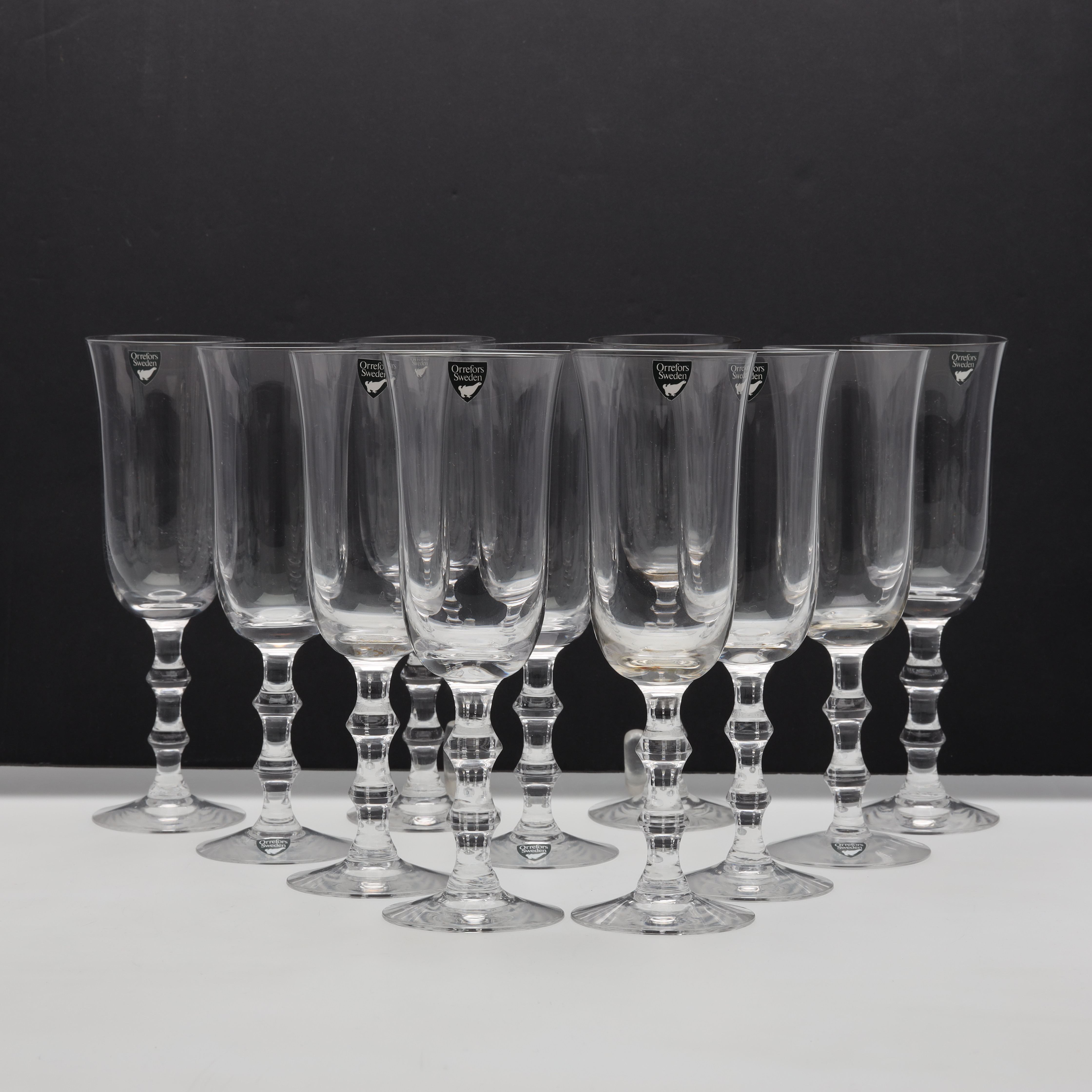 SIMON GATE. CHAMPAGNEGLAS 11 st "salut" Orrefors.