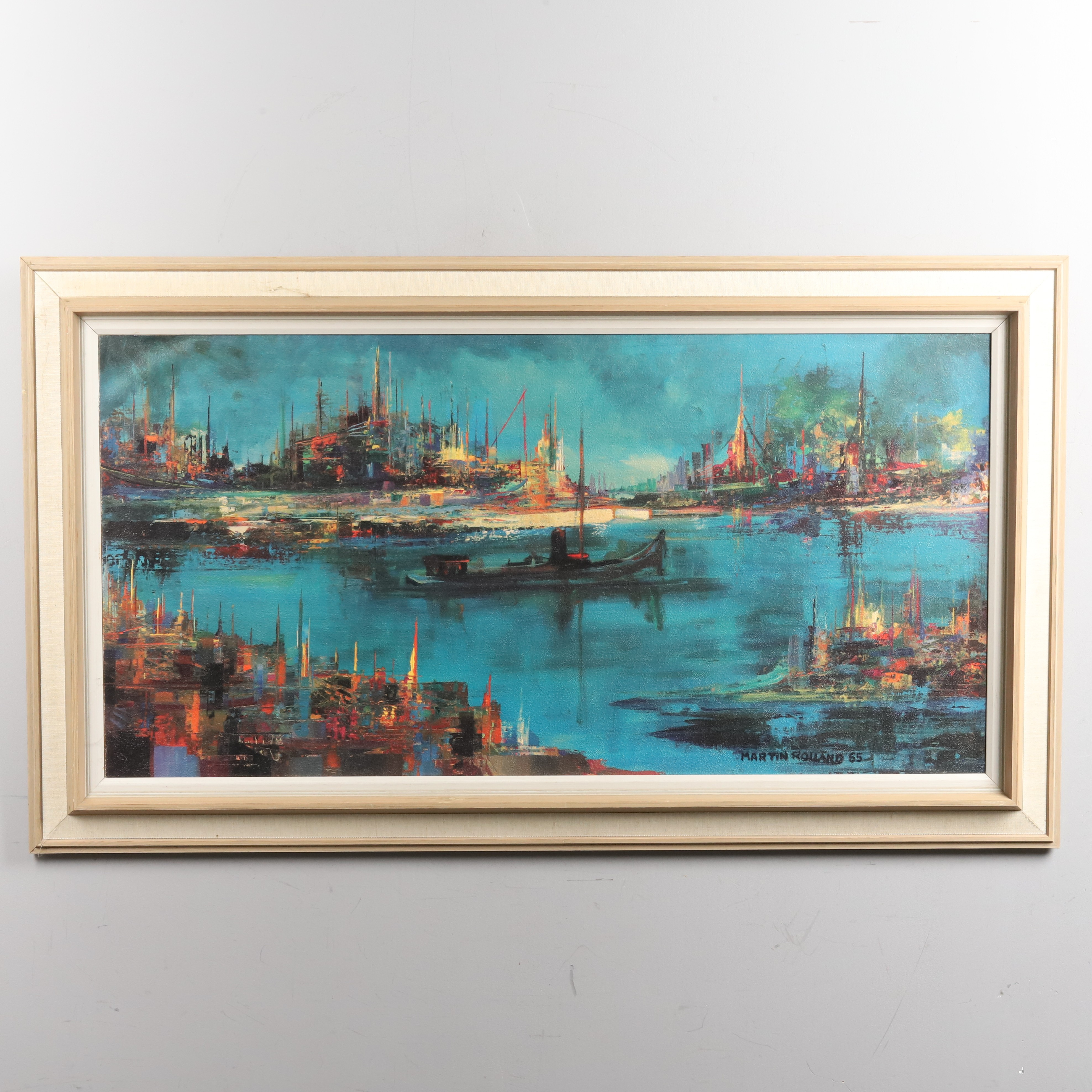 OLJETRYCK. EFTER Martin Roland, "Venetian scene".