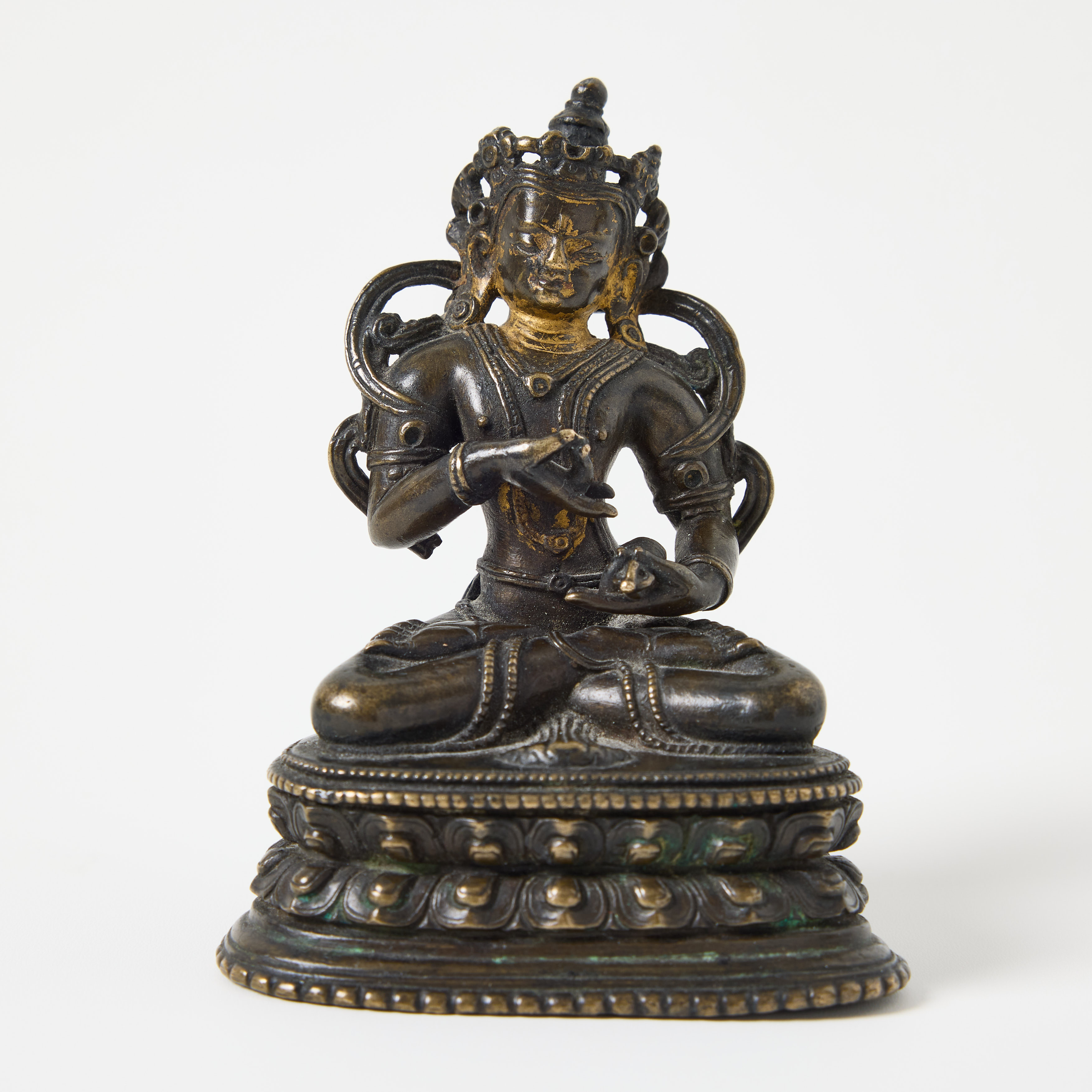 A Tibetan Bronze Figure of a Deity, Probably Vajrasattva.