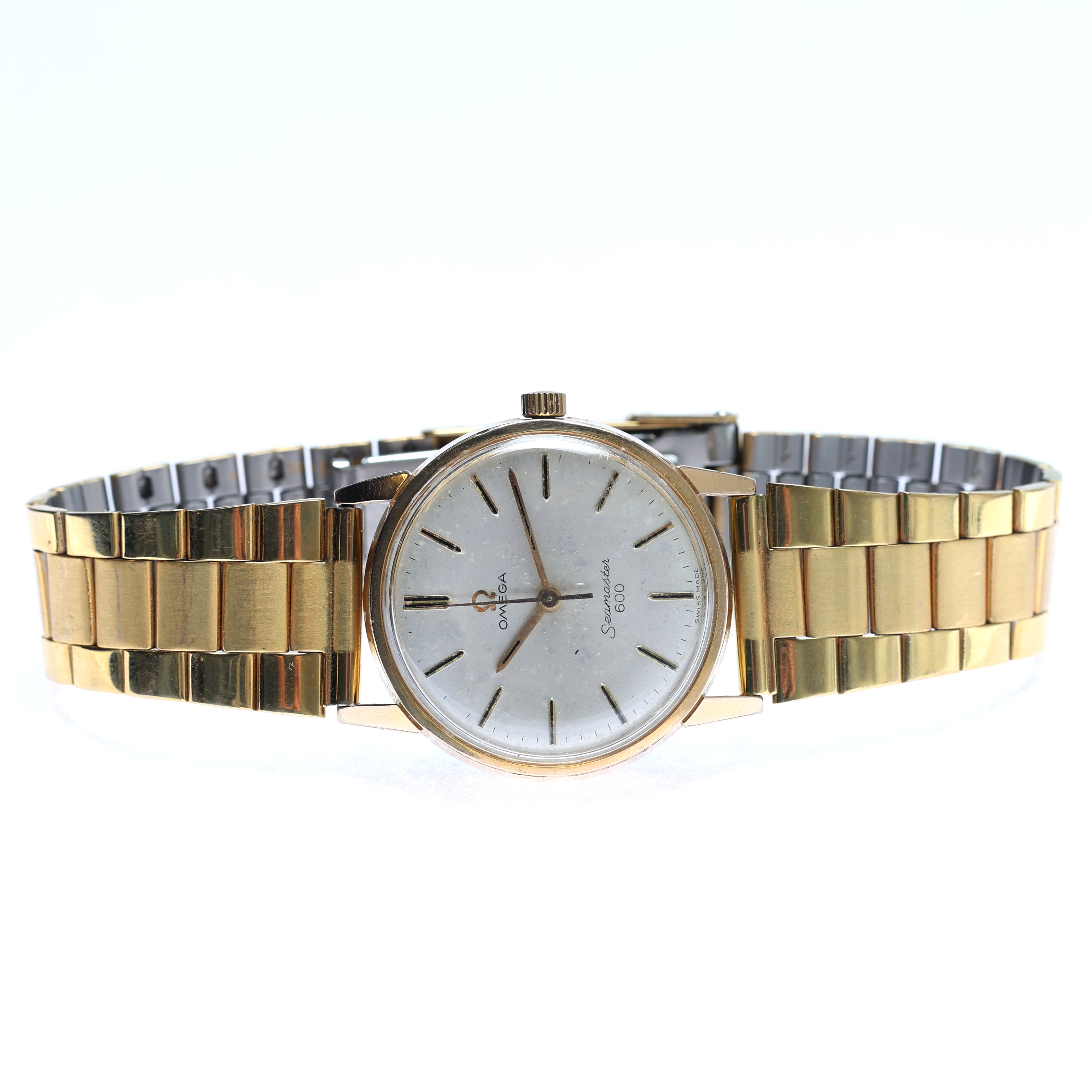 ARMBANDSUR. OMEGA Seamaster 600, manuell, guld på stål 1960-tal.
