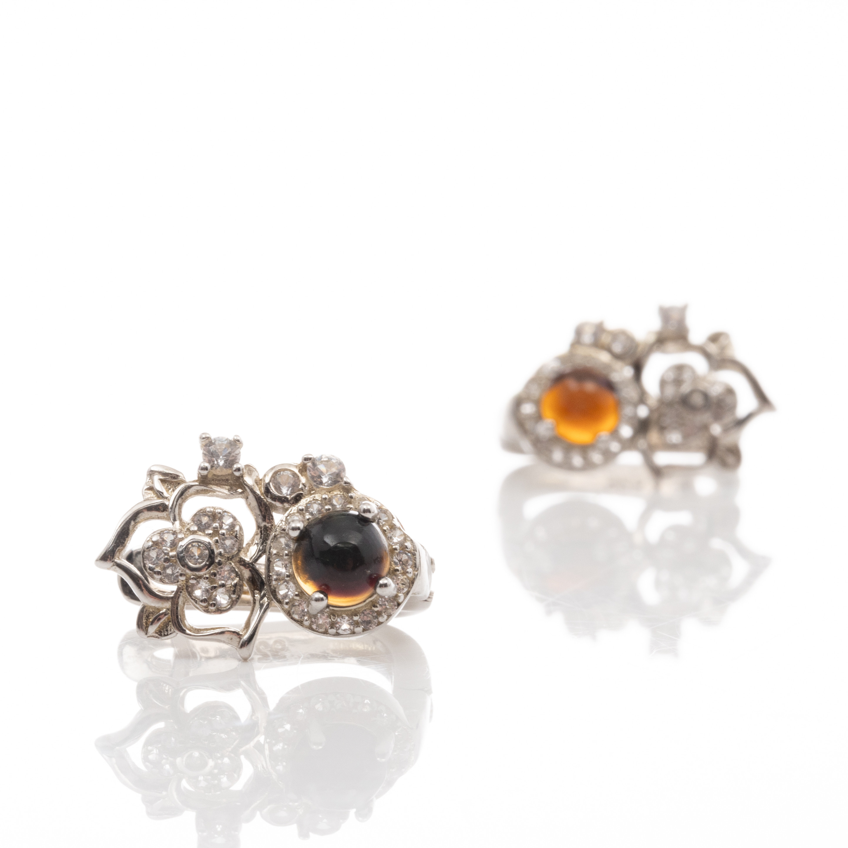 ÖRHÄNGEN, Sterlingsilver, Svarta opaler, Cubic zirkoner.