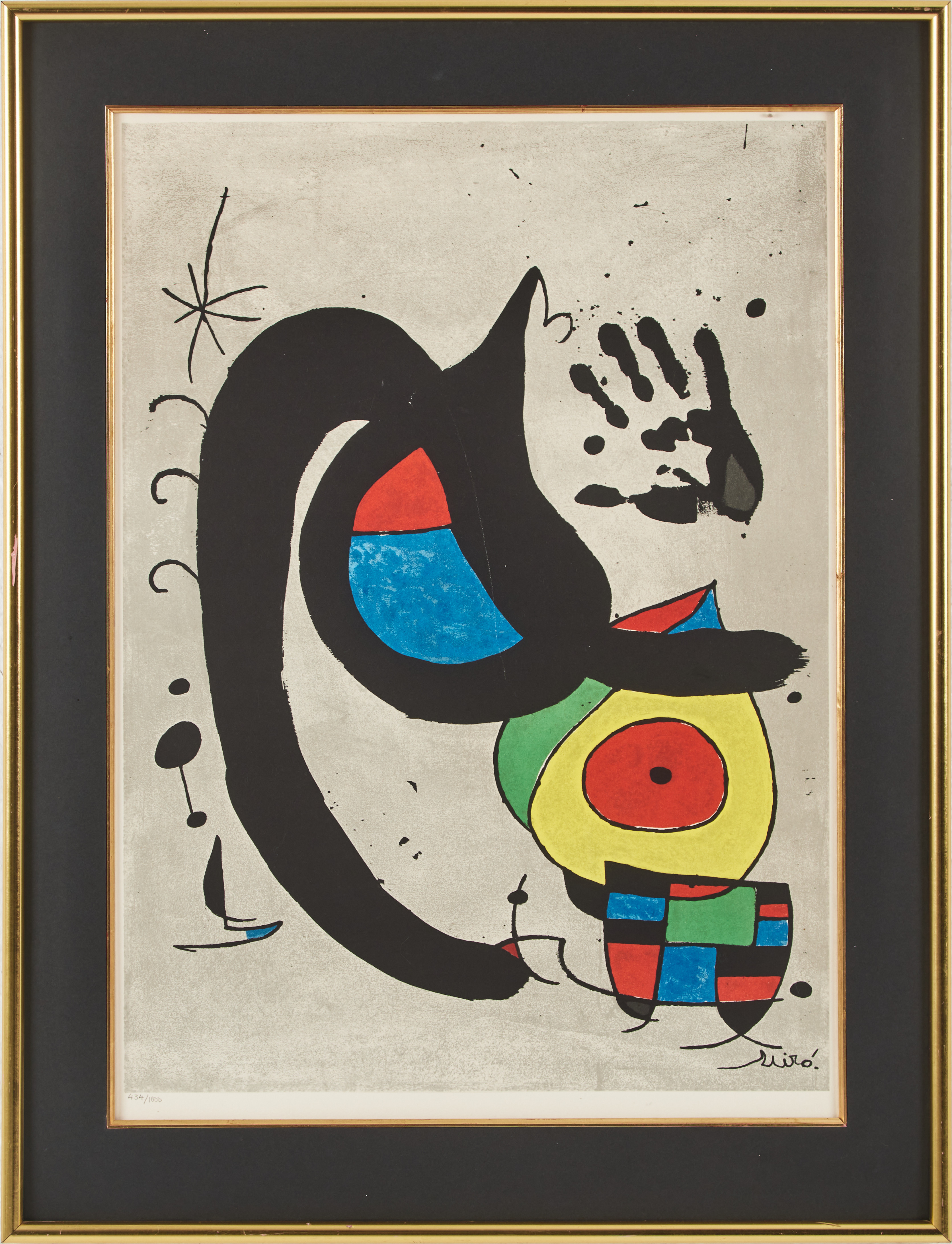 JOAN MIRÓ. EFTER. Komposition, färglitografi, 434/1000.